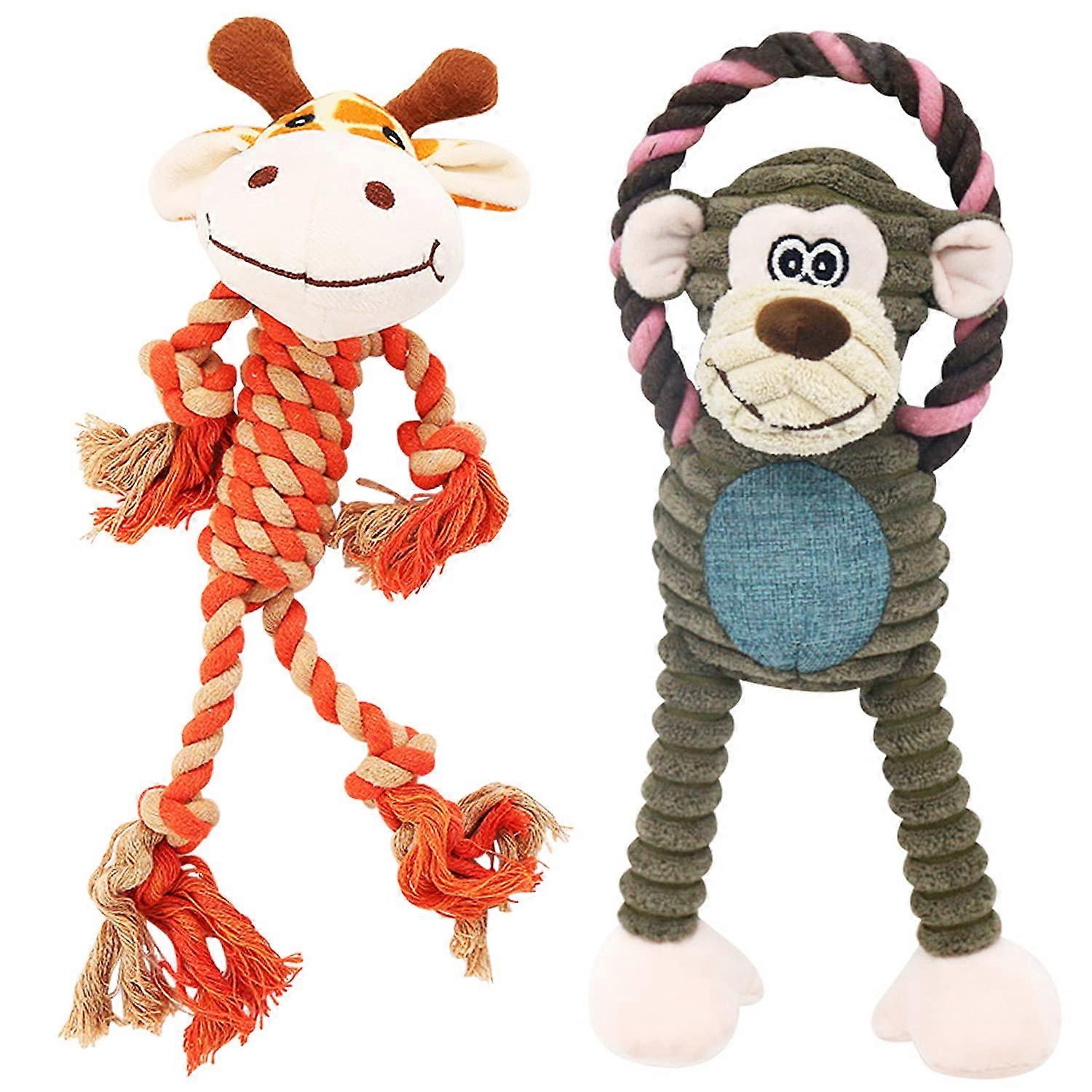 Rope Dog Toys for Aggressive Chewers, Interactive Tug Toys for Small Medium Large Dogs, Plush Squeaky for Boredom Relief