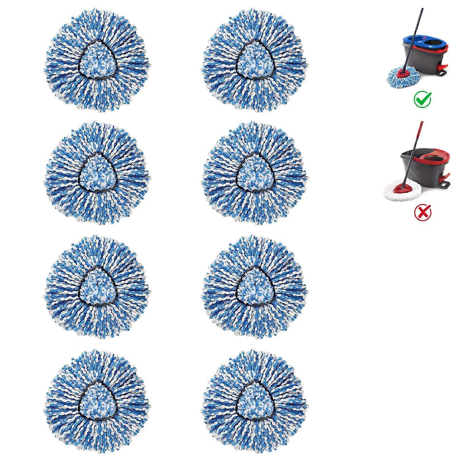 8 Pack Microfiber Mop Head Replacement for Wet Dry Cleaning, Compatible with Standard Mop Handles, Ultra-Absorbent Design