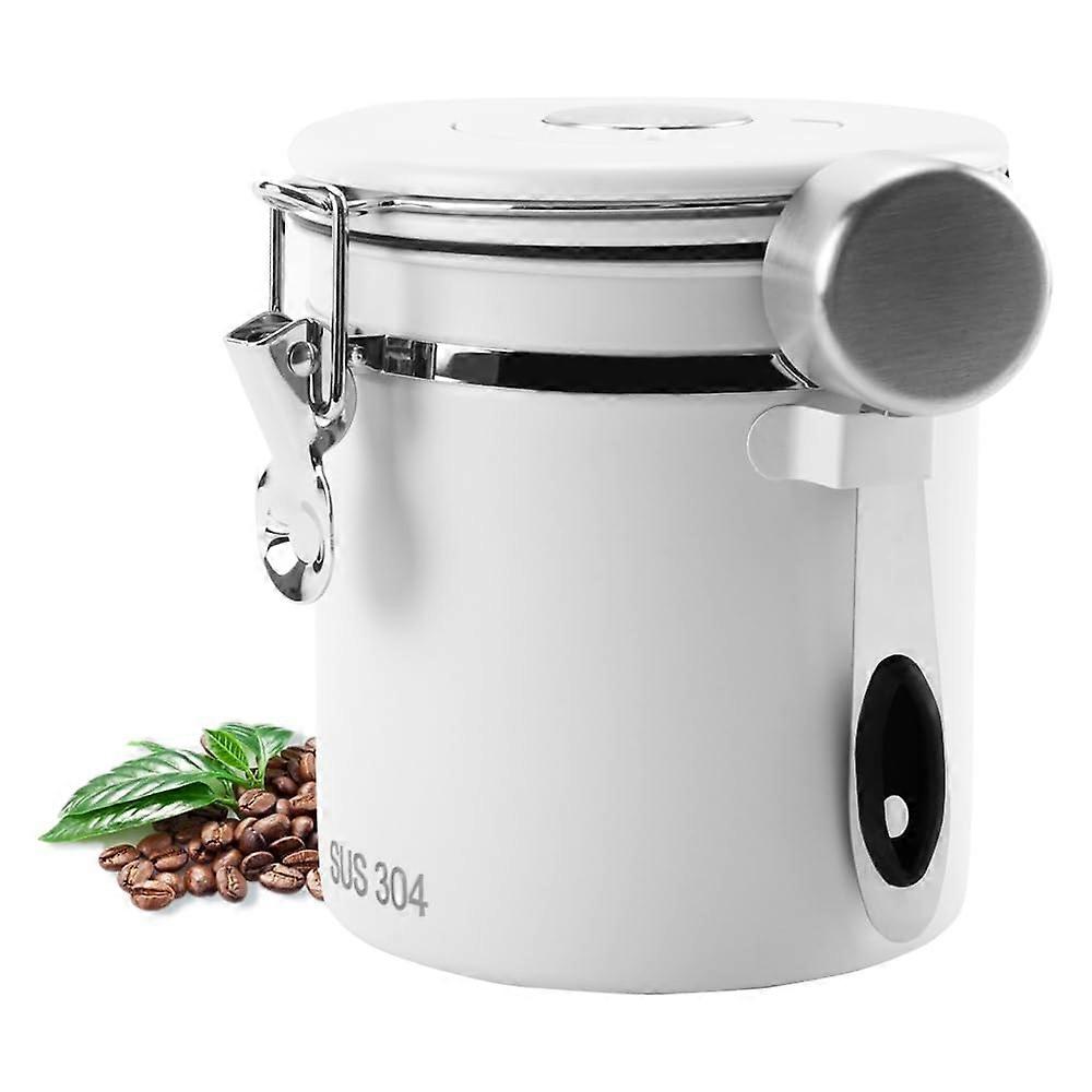 Coffee Canister 18oz Stainless Steel with Airtight Lid, Scoop, Date Tracker for Coffee Grounds, Sugar, Flour Storage