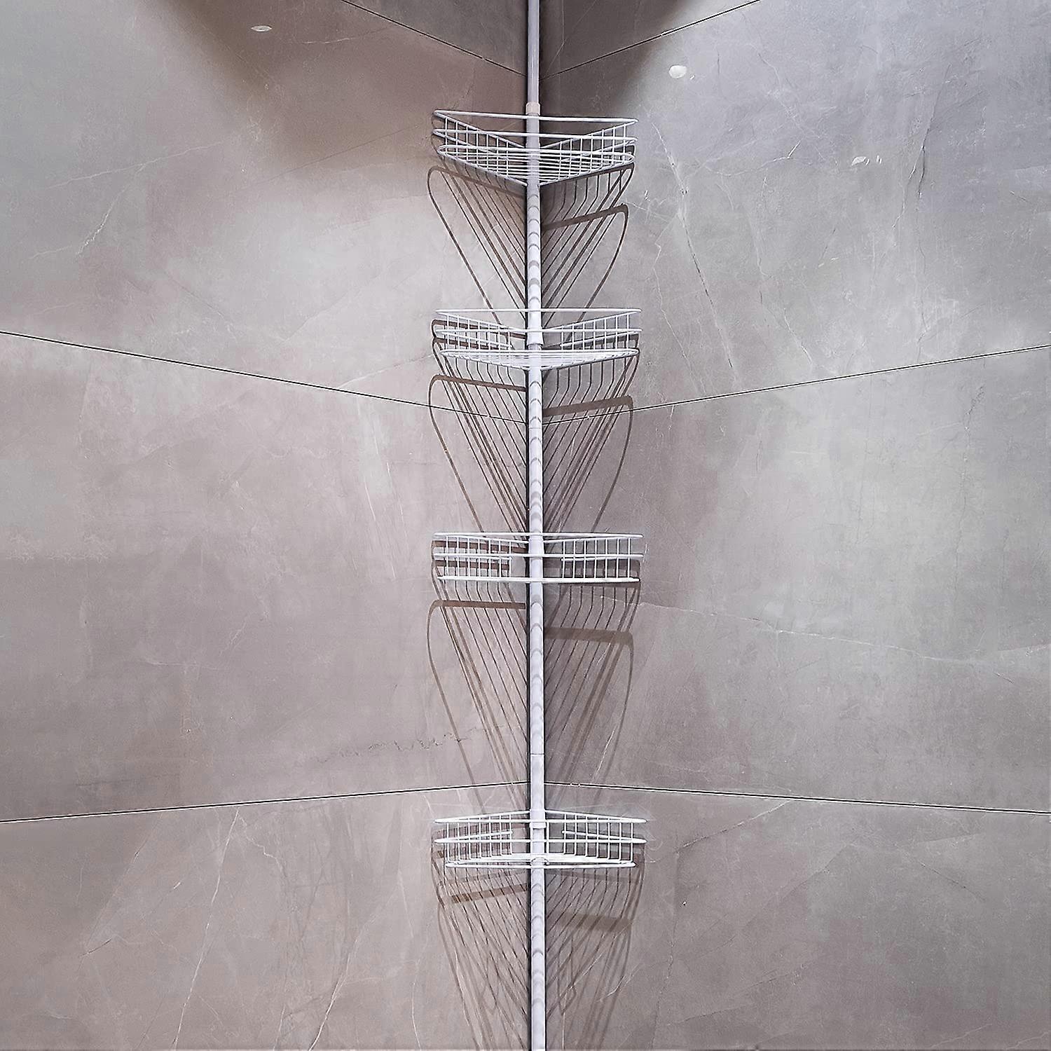 Telescopic Shower Rack for Bathroom Storage and Organization