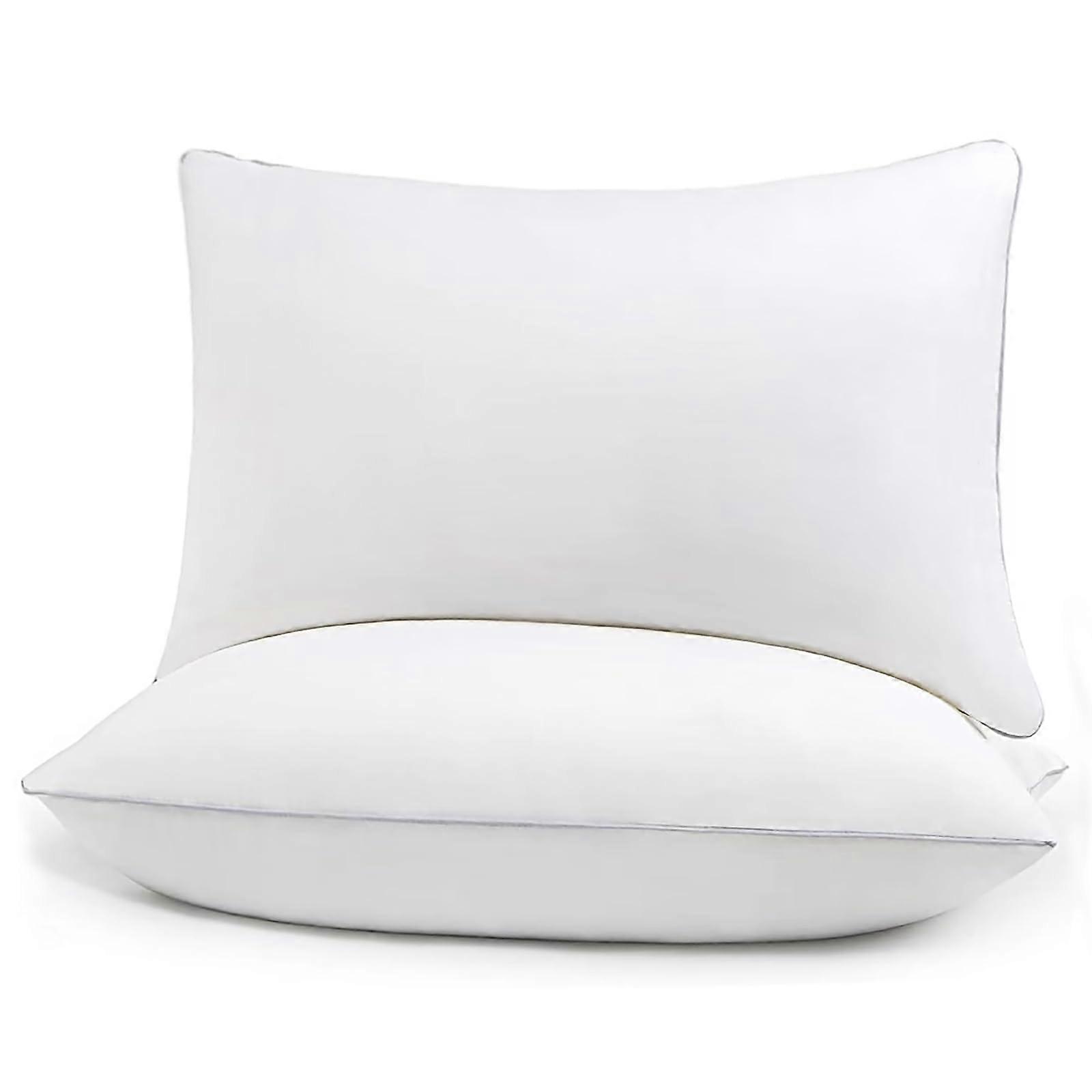 2 Pack Soft Down Alternative Microfiber Filled Bed Pillows for Side Sleepers Queen Size