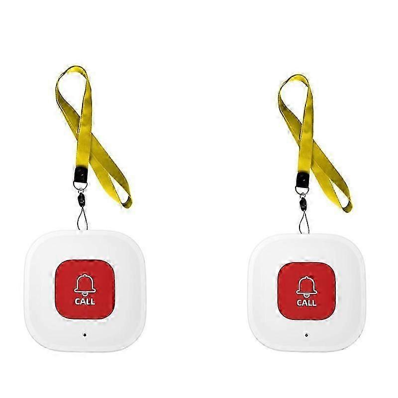 2Pack Tuya WiFi Smart SOS Call Button Wireless Caregiver Pager Phone Alert Transmitter Emergency Call Button