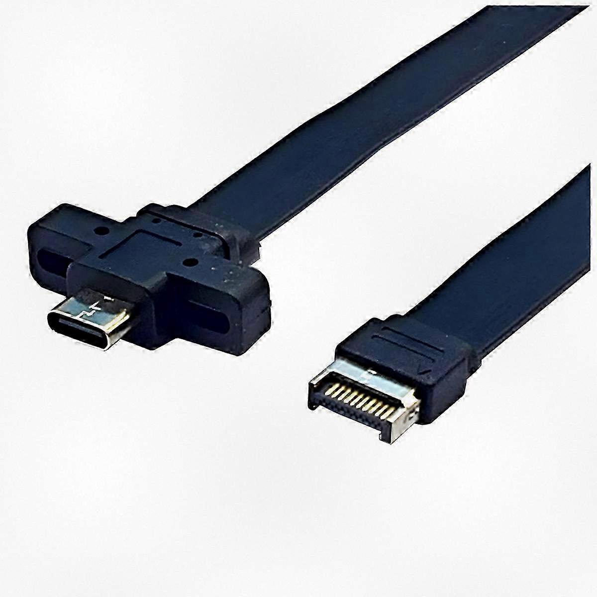 USB 3.2 Gen 2x2 Adapter Board E-Key Connector C-Type Front Panel 10G/20Gbps Flat Cable 30cm