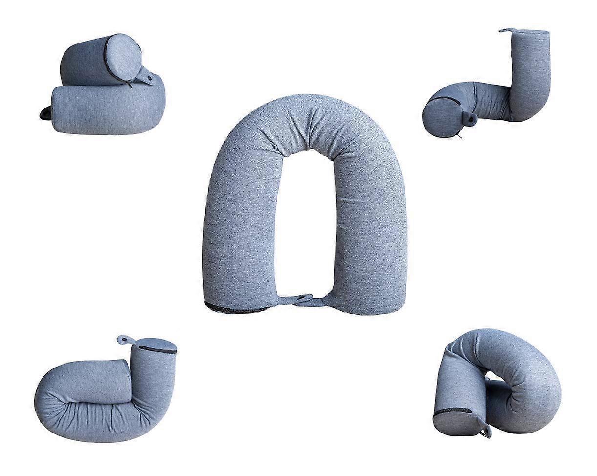 1 Pack Memory Foam Pillow Adjustable and Bendable for Travel on Airplanes