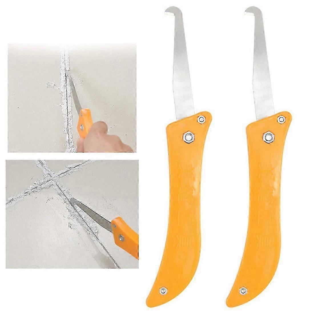 Tile Joint Tool Joint Removal Scraper Side Tool Caulking Grout Scraper for Removing Silicone Acrylic 2PCSD-