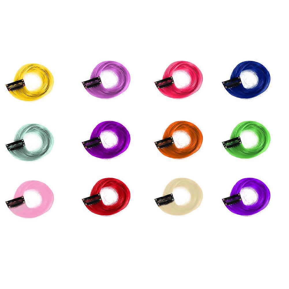 12 stk rett farget hårstykke for styling