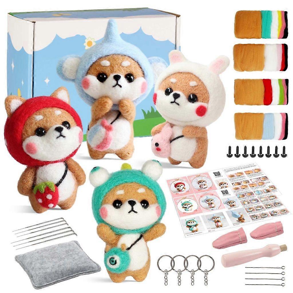 Handmade DIY Felt Toy Non-Finished Needle Felting Kits Easy for Beginners