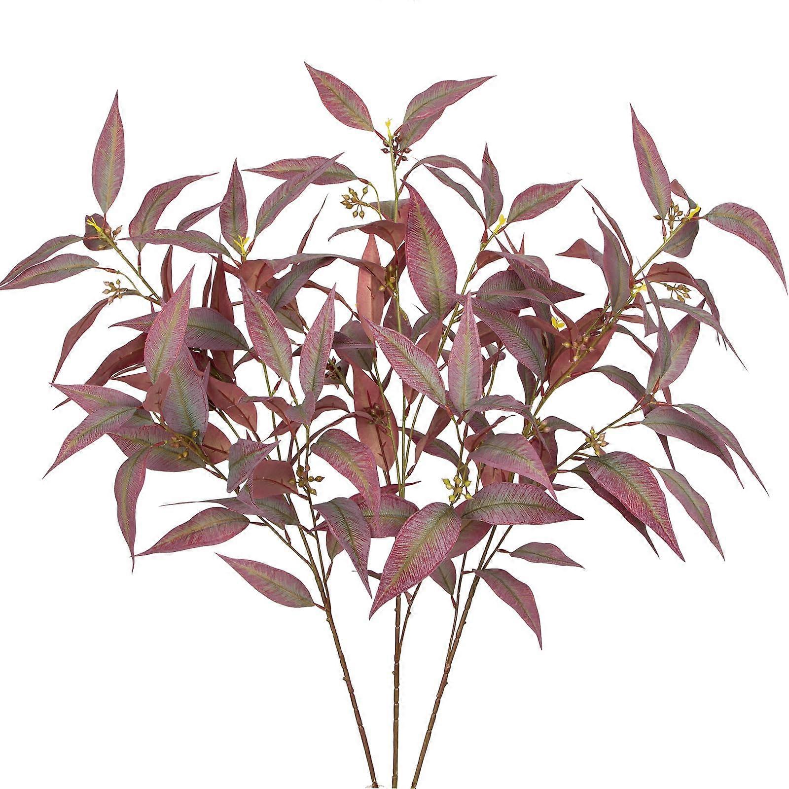 Fake Autumn Roots Obslards with Okalptus Seeds Vaza 3pcs Realistic Artificial Branches