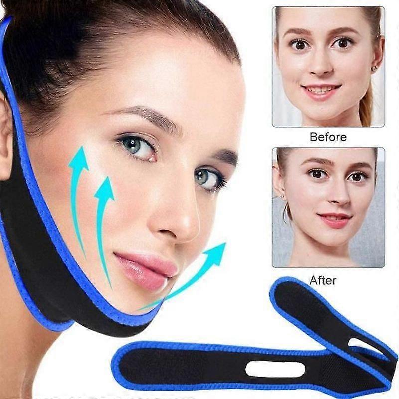 Double Chin Lifting Mask Face Shape Change Two Outfits Blue