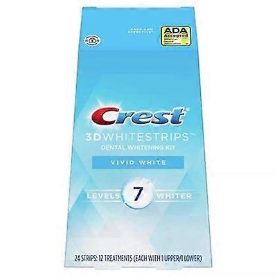 Crest 3D Whitestrips Dental Whitening Kit Vivid White Level 7 24 Strips 12 Treatments