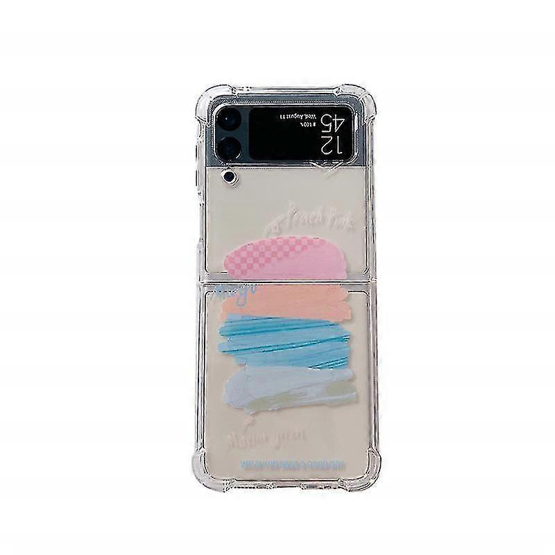 Colorful Clouds Graffiti Transparent Case Compatible With Samsung Galaxy Z Flip 4 3 Soft Tpu Back Cover