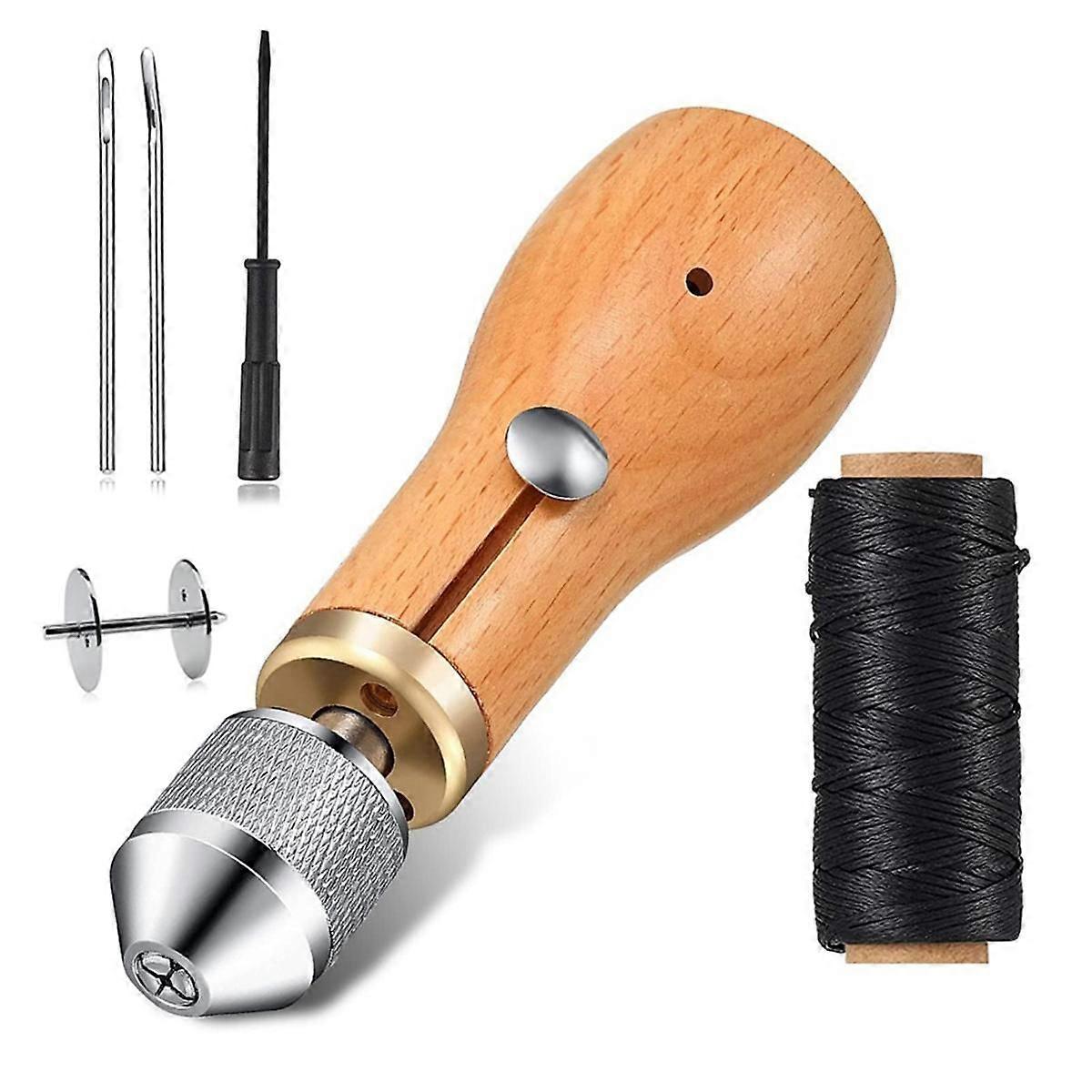 Cuir Couture Poinçon Kit Artisanat Outils Main Machine À Coudre Serrure Stitcher Fil Aiguilles Set Bricolage Cordonnier Toile Outil De Réparation