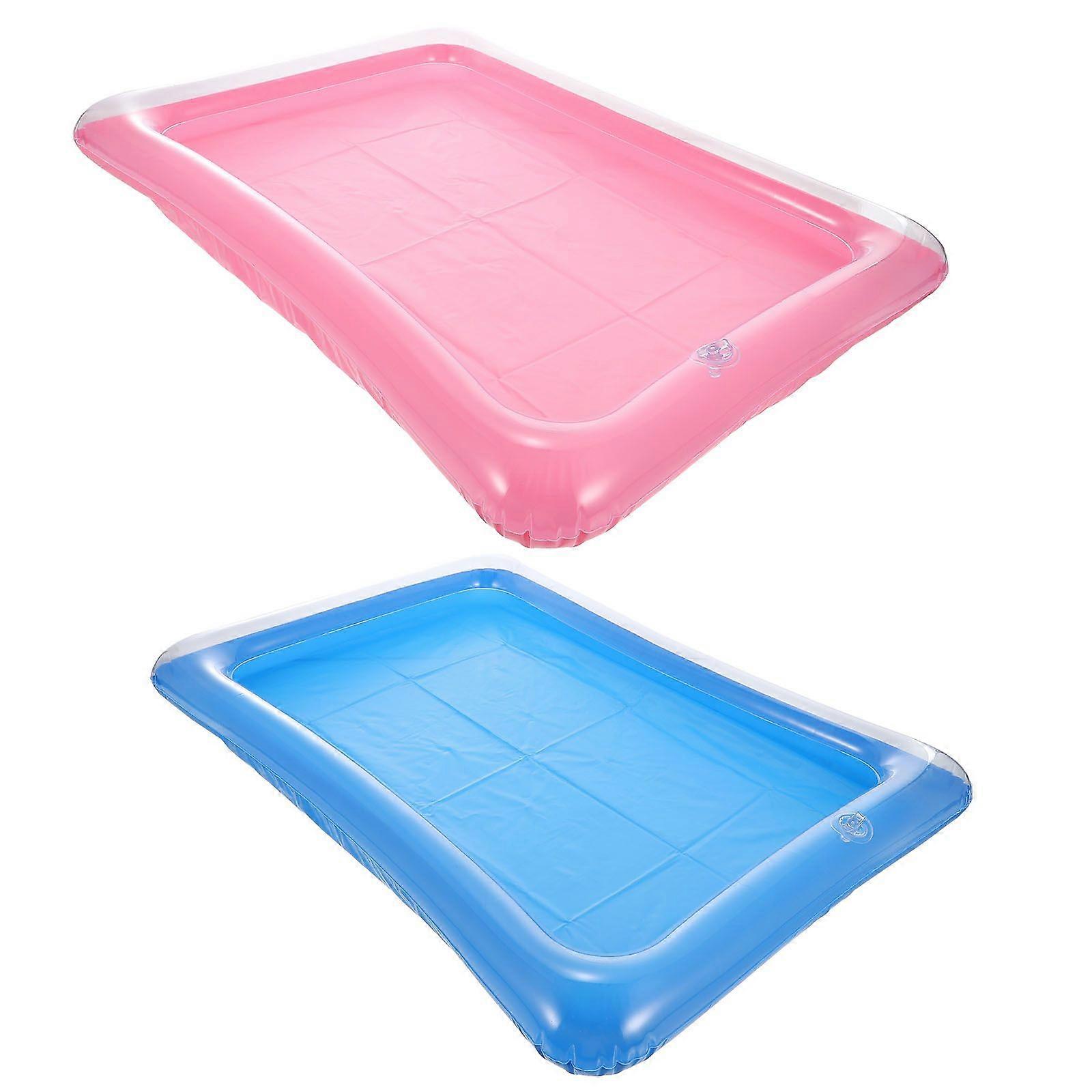 2pcs Inflatable Floating Ice Tray Pool Party Supply Swimming Pool Drink Holder