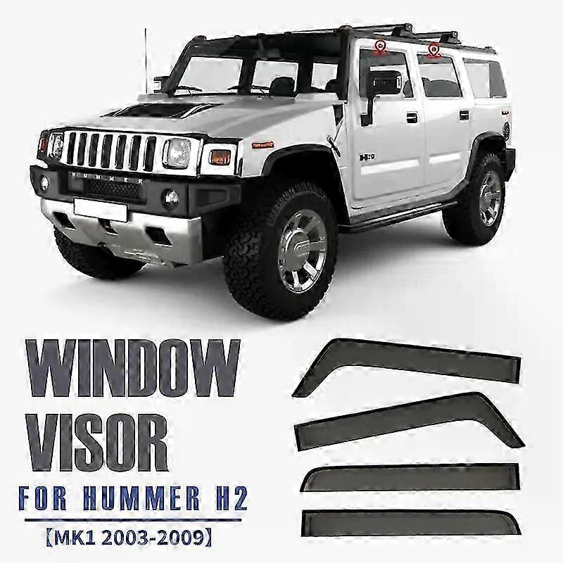 Applies To For Hummer H2 Mk1 2003-2009 Window Visor Vent Shades Ventvisor Wind Deflectors Visors Rain Guard Shades Visor