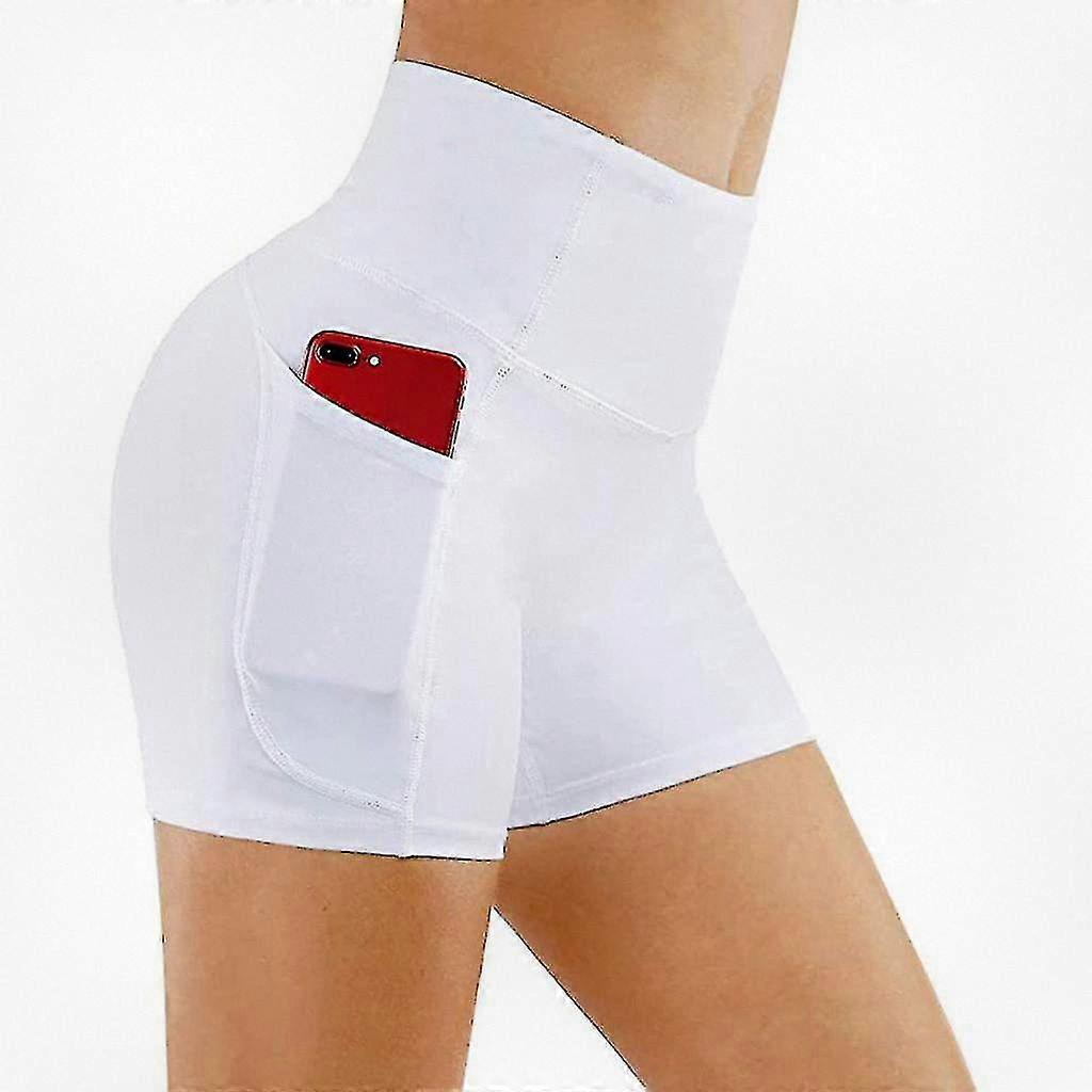 High-Waisted Women's Cycling Shorts with Pockets, Opaque Gym Leggings for Summer Yoga and Running, Comfortable Push-Up Design