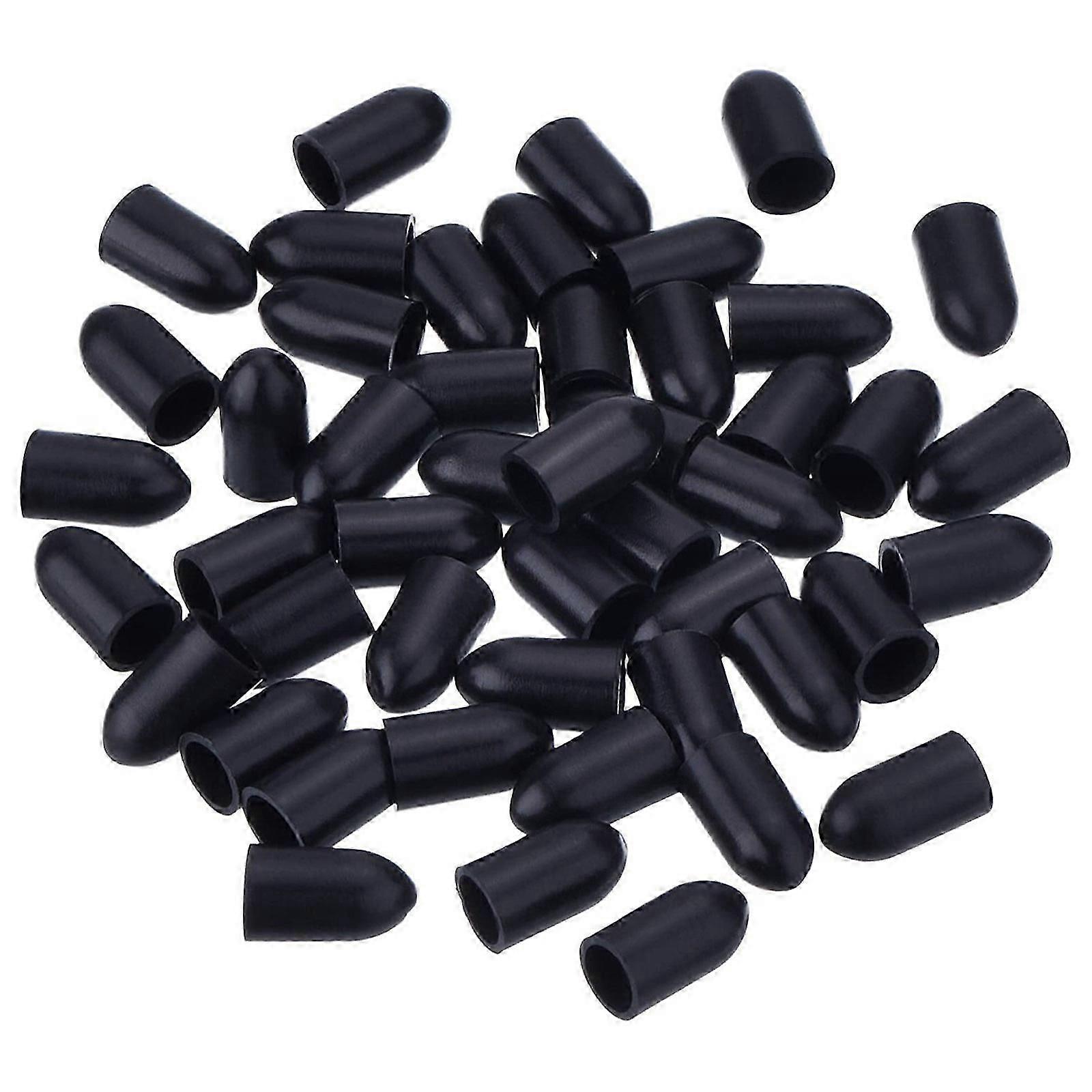 50 قطعة أسود صب صنبور يغطي مدفق قبعات الغبار الخمور غطاء المدفق PVC المواد PVC أغطية زجاجة PVC قبعات موزع المشروبات