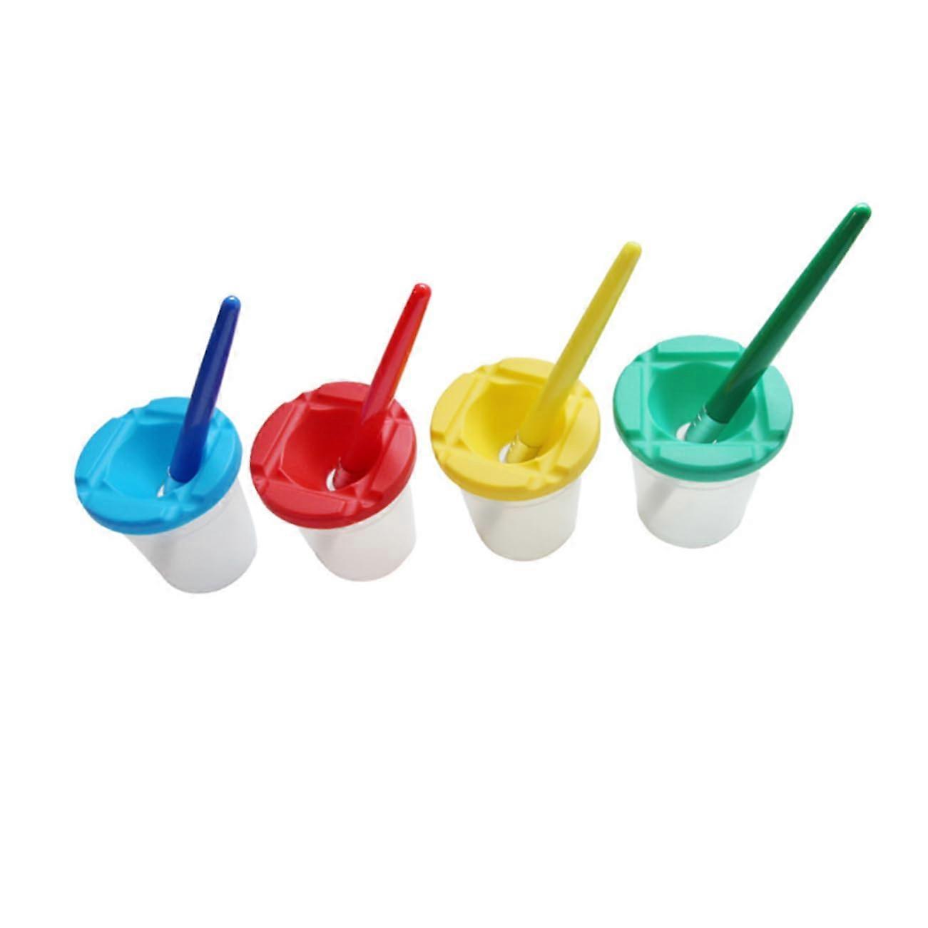 10pcs Plastic Paint Cups with SpillProof Lids Color Coding for Easy Identification for Art Projects Random Color