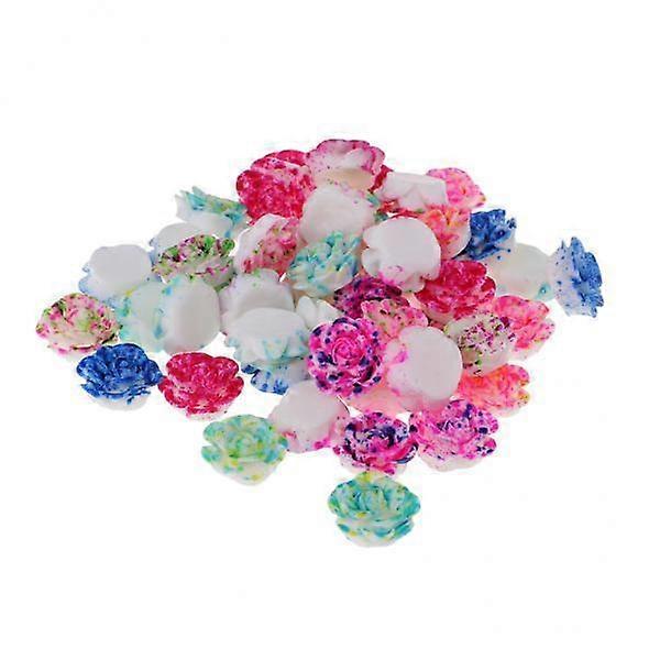 3x 50 DIY Resin Flat Back Flowers Cabochon Buttons Charm