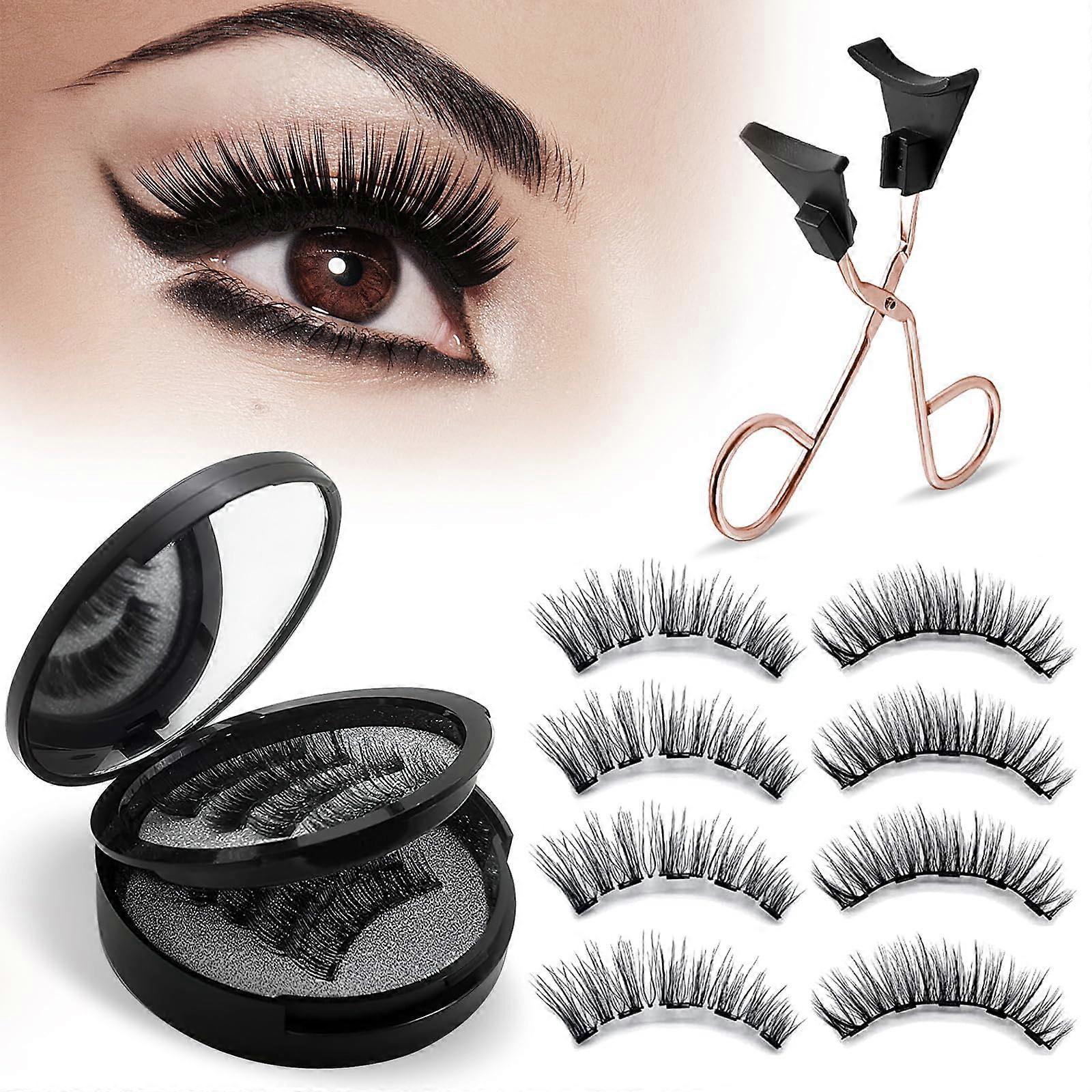 Magnetic Eyelashes No Glue Reusable Natural Look Lashes Kit for Beginners Lightweight LongLasting