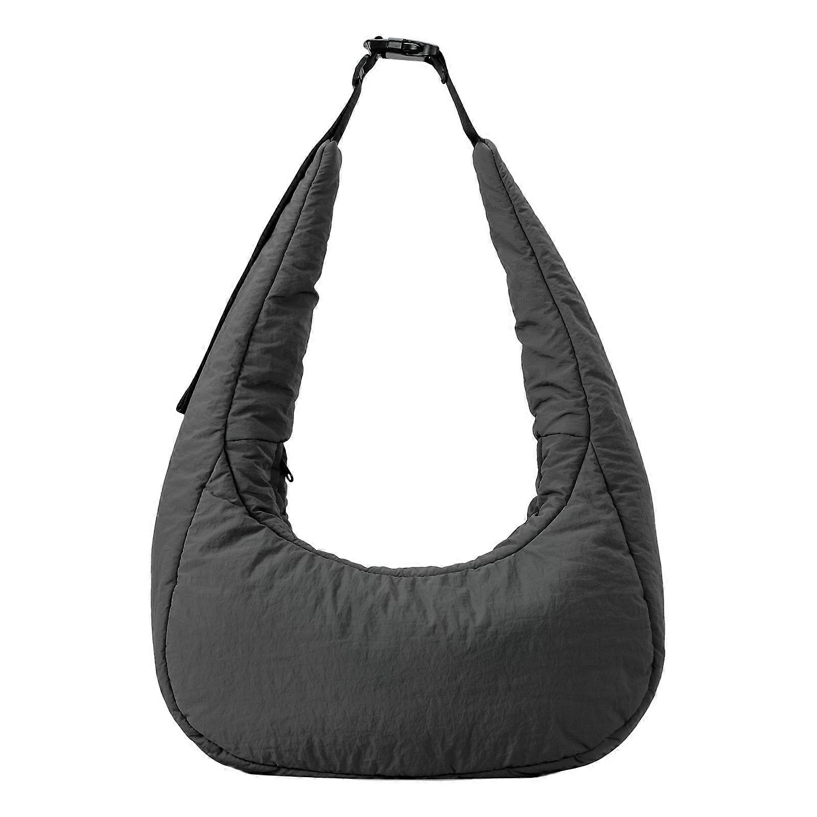 Borsa a tracolla imbottita in cotone alla moda con comoda tracolla Borse ascellari imbottite in nylon a forma di luna per uso quotidiano e viaggi