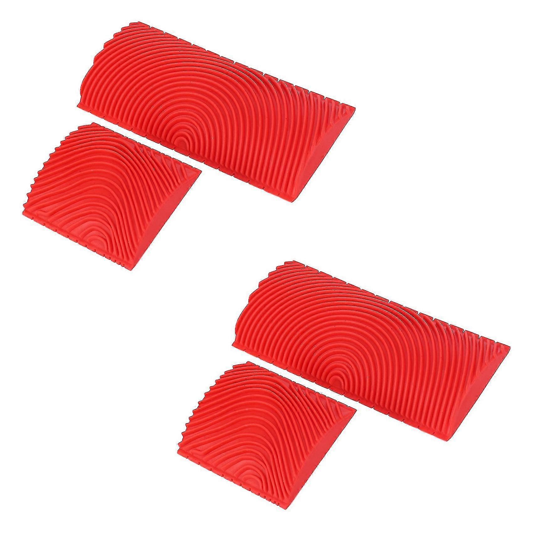 4pcs σετ βουρτσών κυλίνδρων χρώματος ξύλου κόκκων 3-6 ίντσας για την τέχνη υφής τοίχων