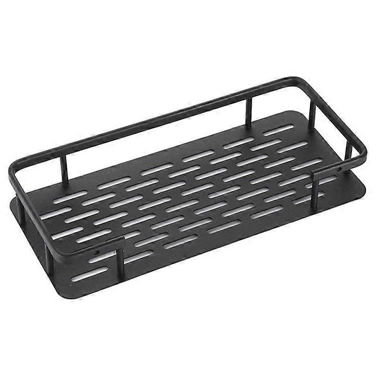 Punch-Free Aluminum Storage Rack Bathroom Organization Shelf, Narrow Edge Single Layer Rectangular