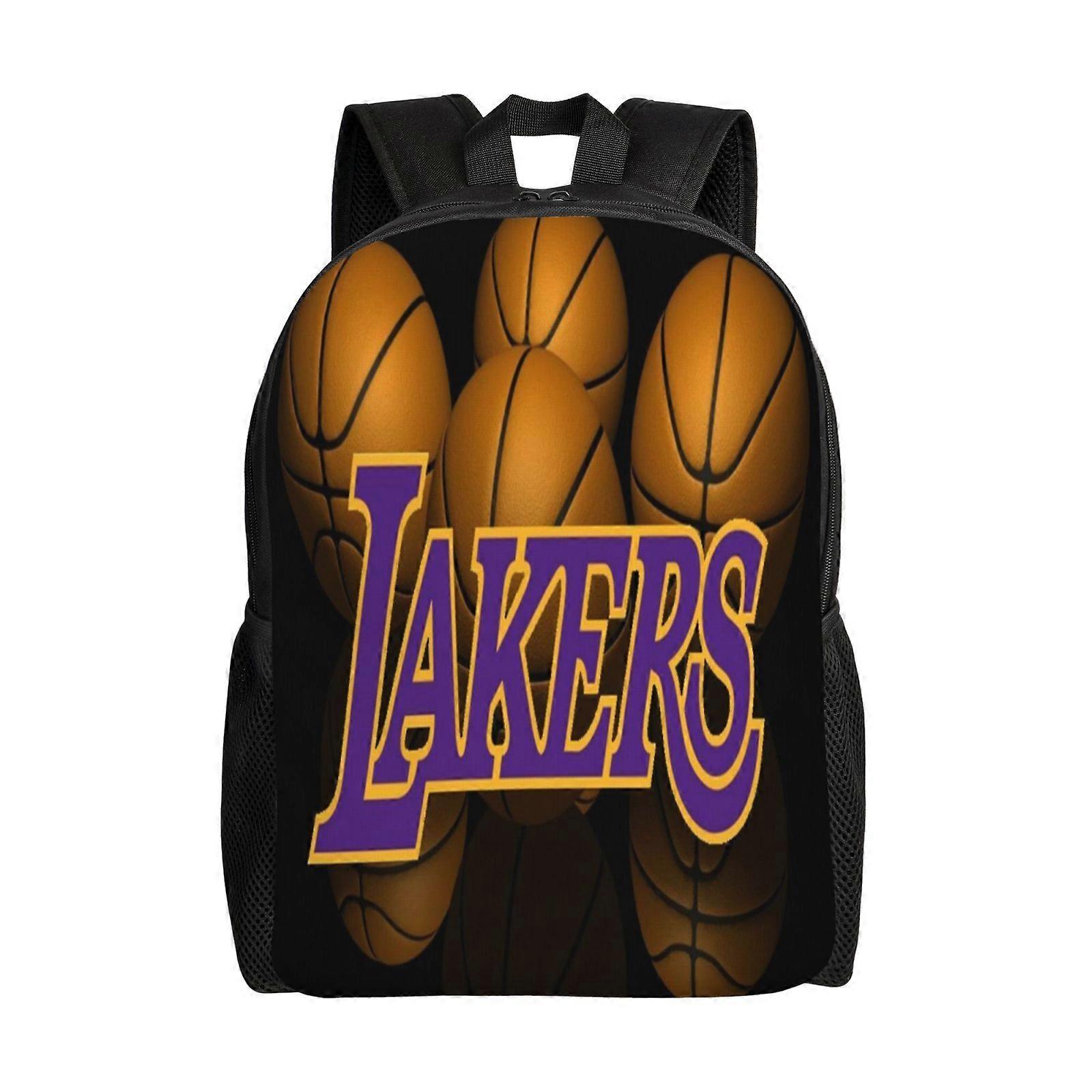 z141   Lebron James In Los Angeles Lakers Uniform Backpack for Work and Travel, Stylish Daypack with PVC Bottom, Large Capacity Bag for Laptop and iPa