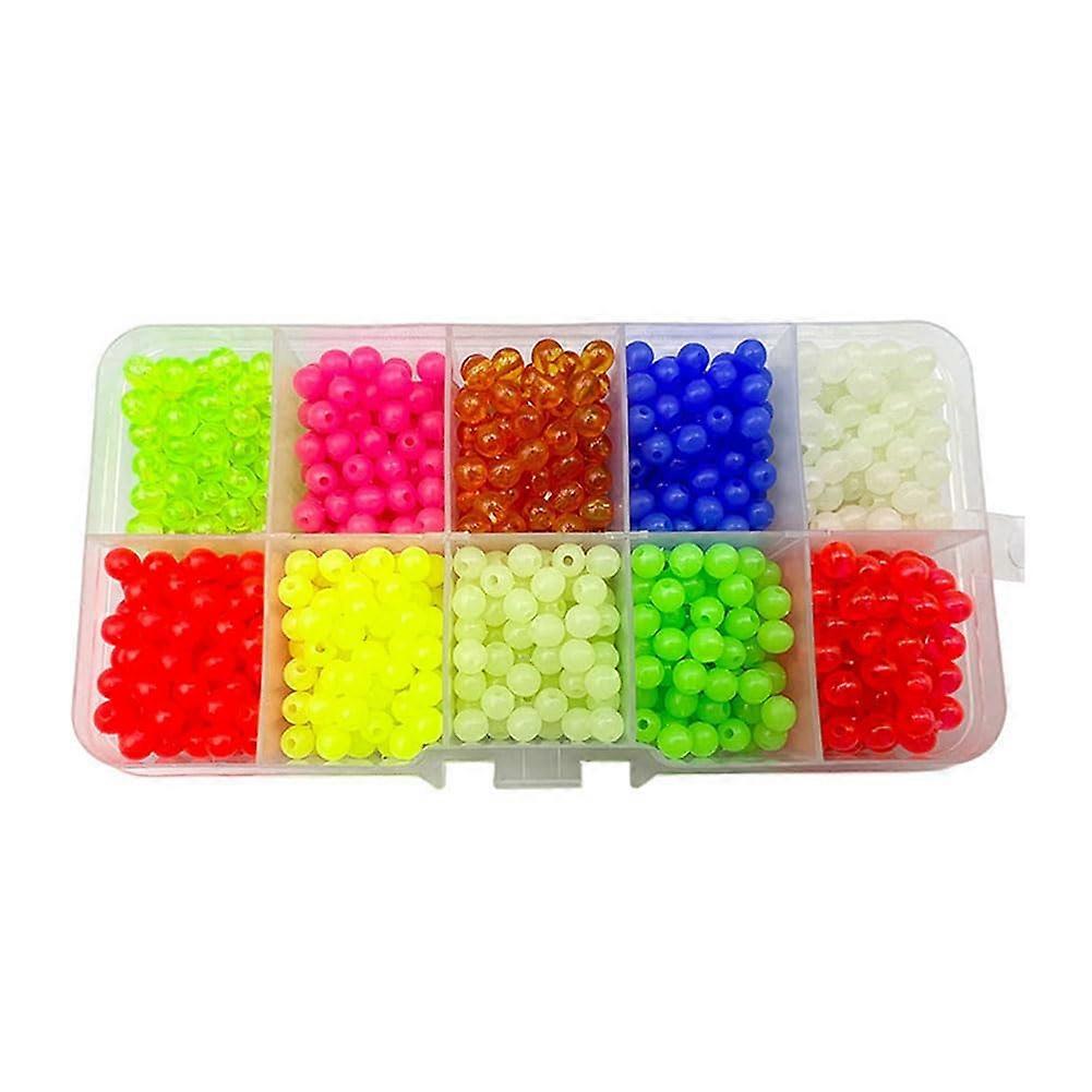 1000 Count Glow-in-the-Dark Fishing Beads, Round Hard Plastic Saltwater Rig Accessories, Catfish Bait Line Beads