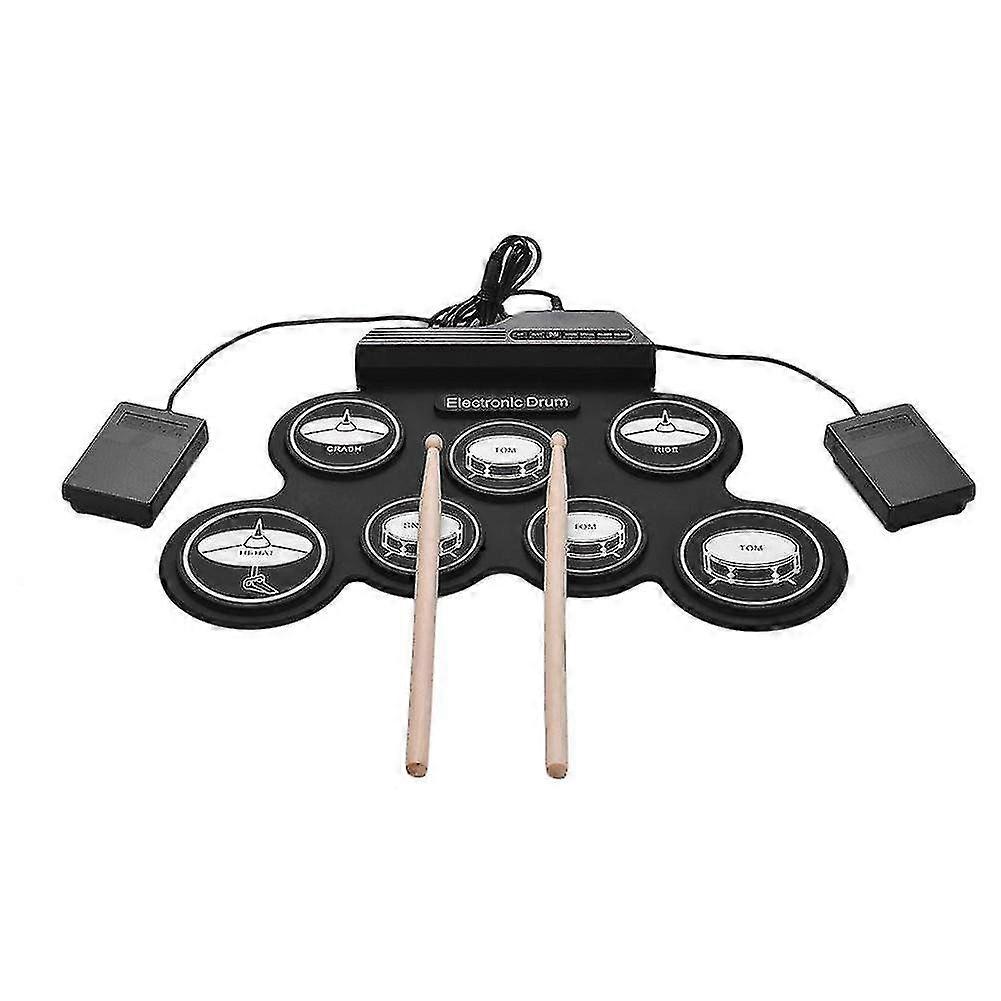 Tragbares Roll Up E-Drum-Set mit Pedal & Sticks, 7-Pad E-Drum-Kit für Erwachsene, ideales Geschenk