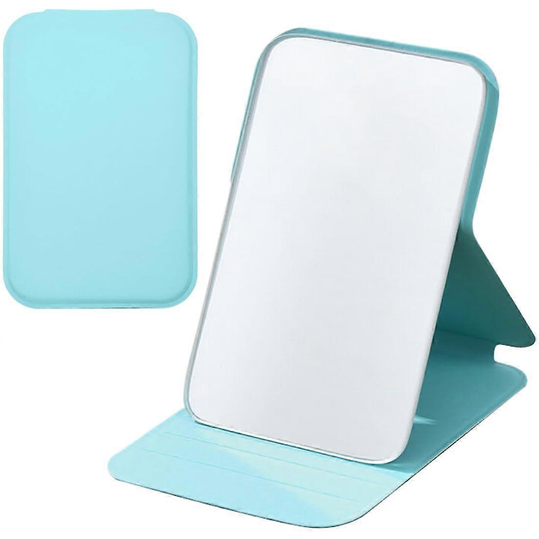 PU Travel Mirror Compact 11x7 Cm Foldable Ultra Thin Durable Hand Mirror For Travel Office Shaving Makeup