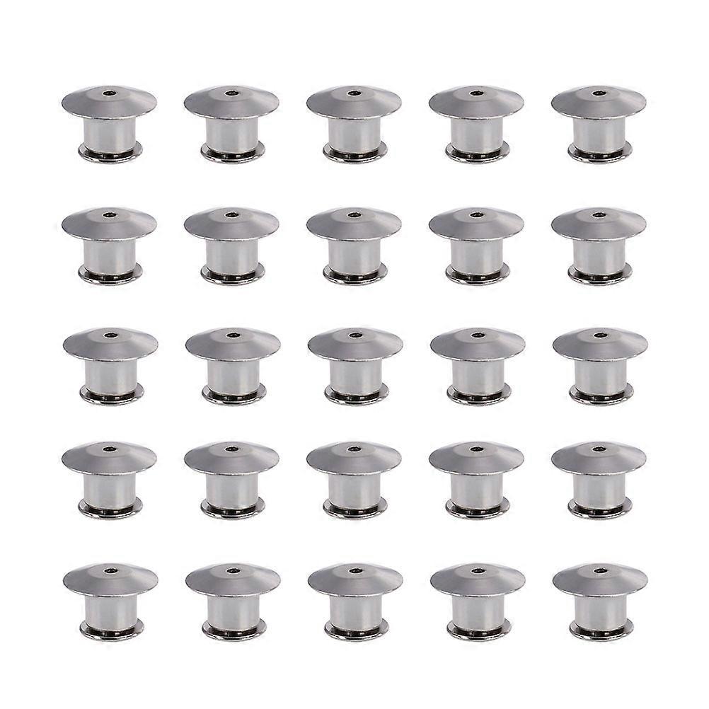 25PCS Silver Metal Flat Locking Pin Backs for Brooch Badge Accessories