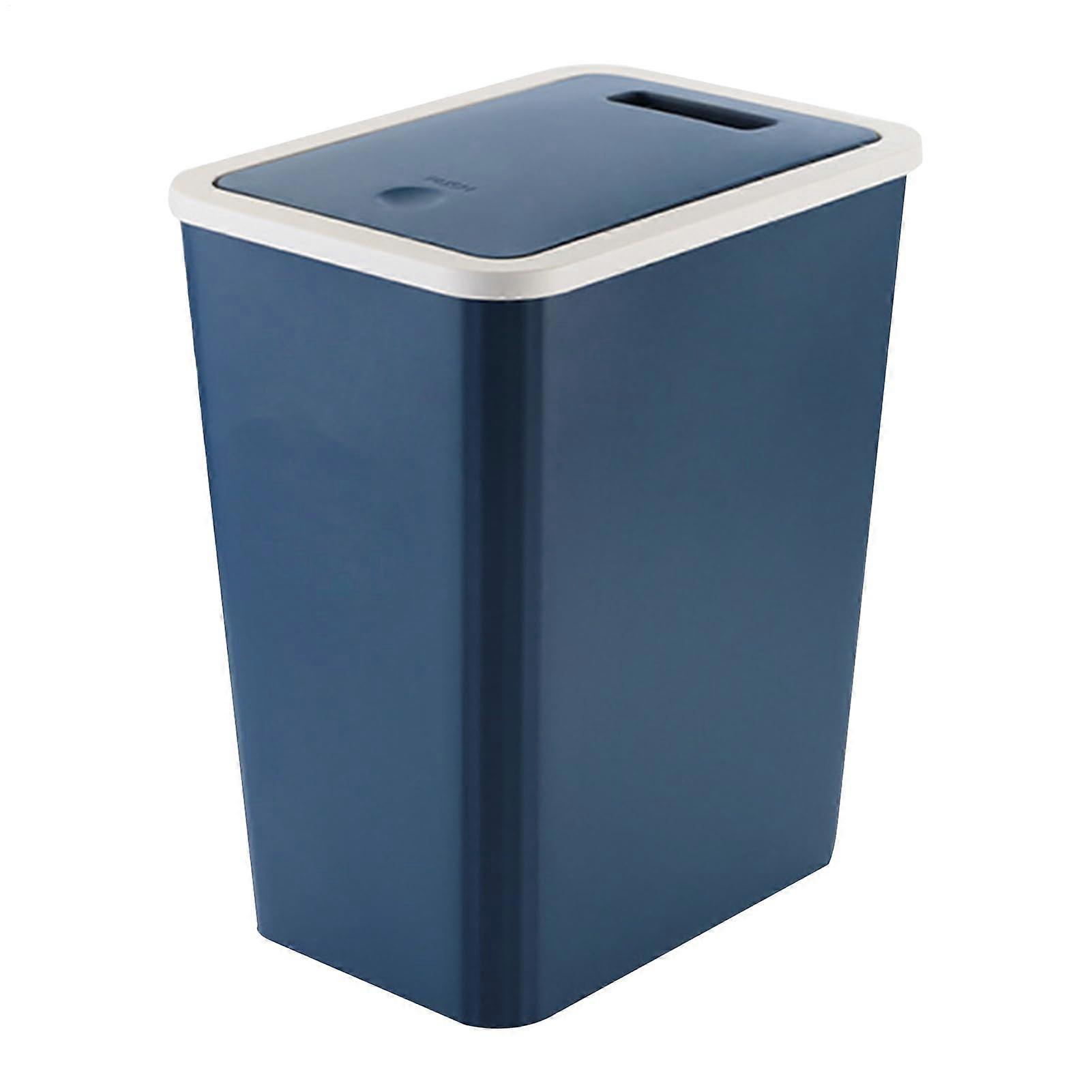 Trash can with lid Automatic trash bin Slim Modern 13l for indoor Blue