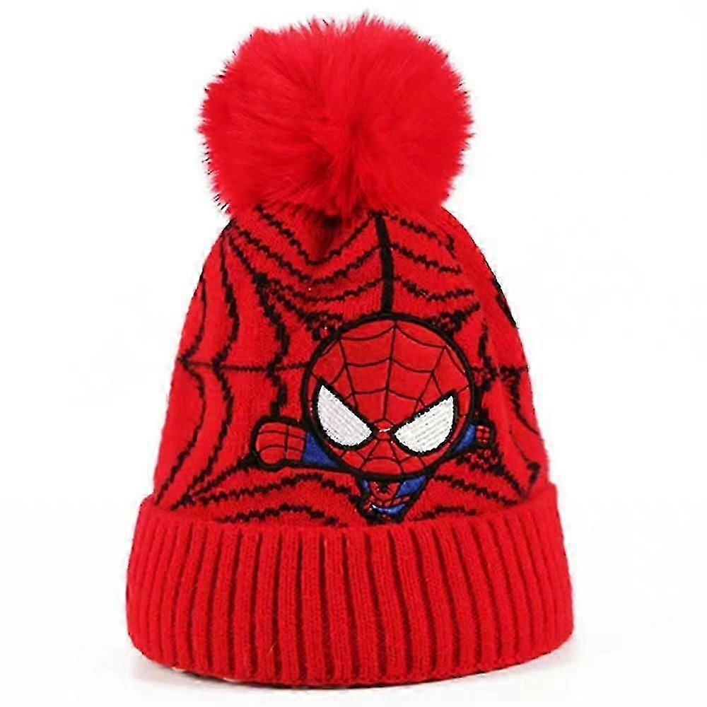 Barn Pojkar Spiderman Stickad Mössa Vinter Varm Hatt