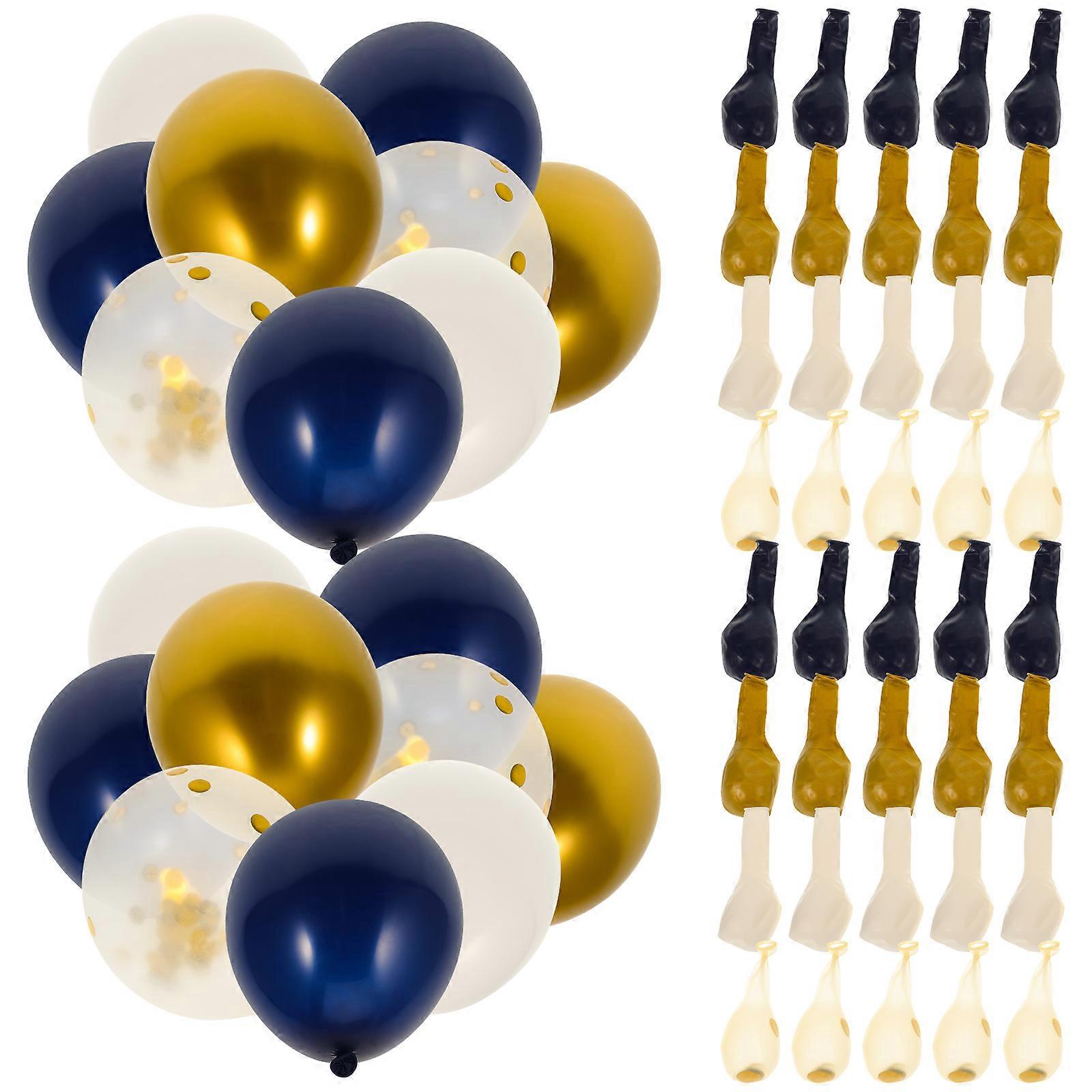 Sequin Balloon Set Party Celebration Golden White Blue Latex Confetti 1Set
