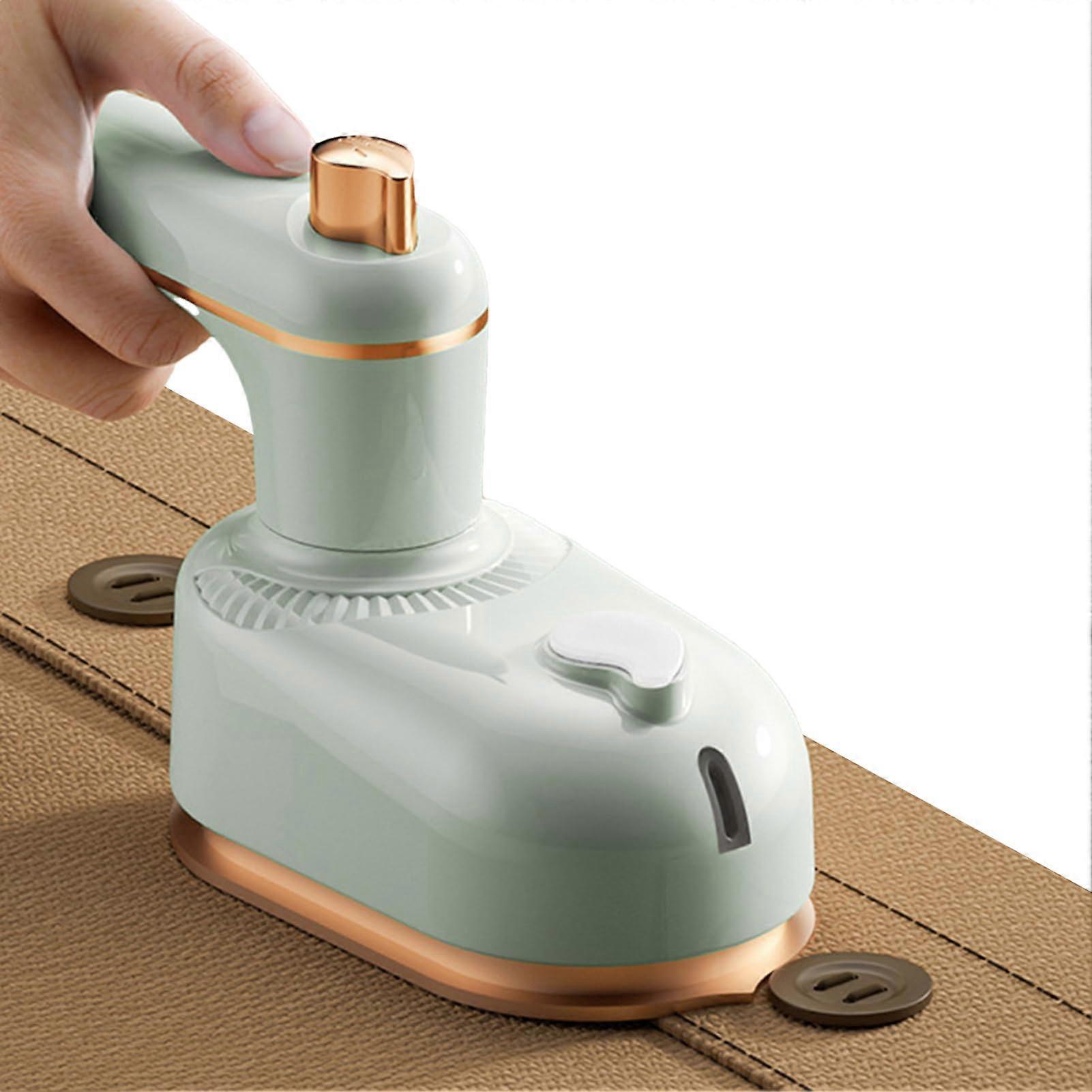fast travel iron, rotatable adjustable nonstick ironing for garments, light green EU