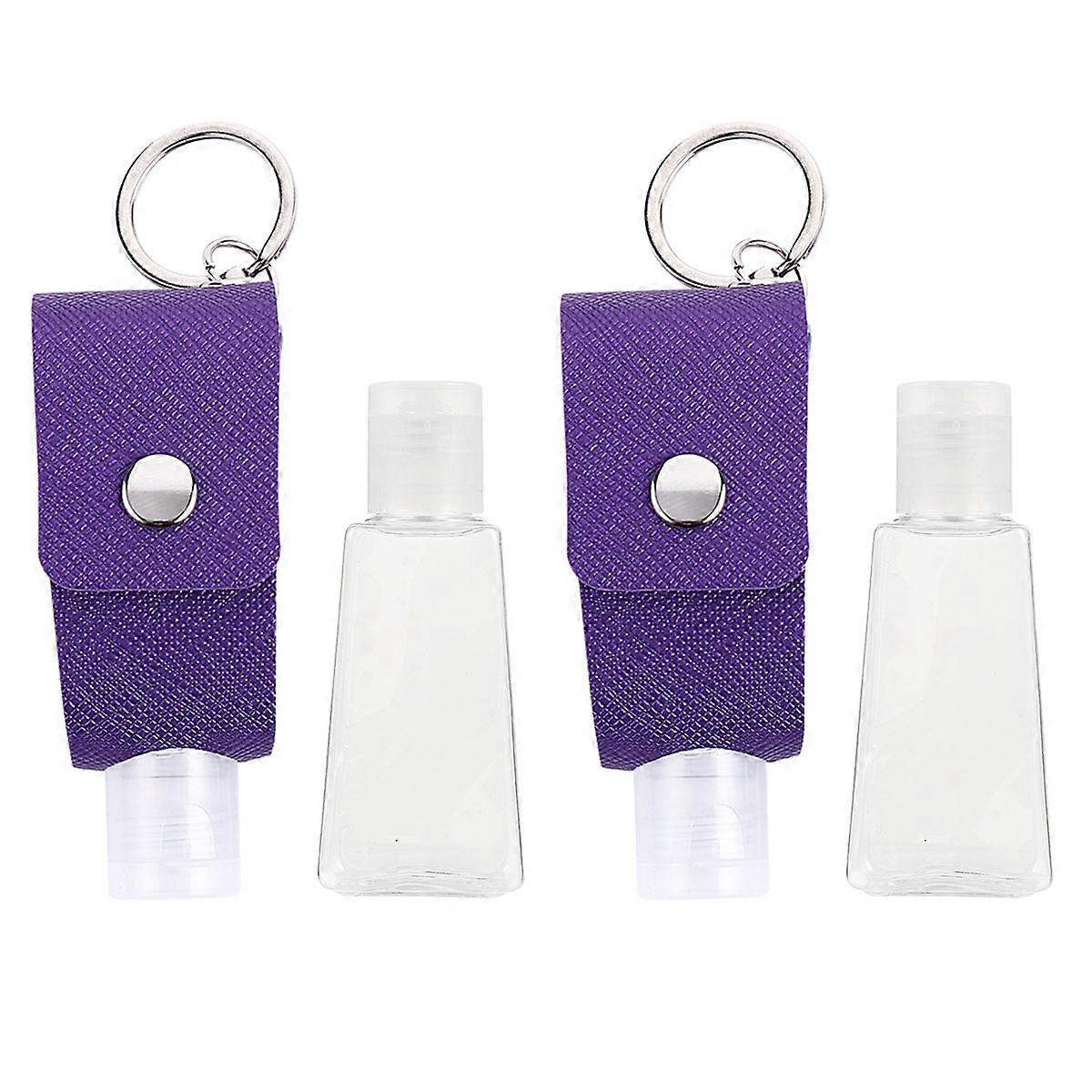 Empty Perfume Bottle With Bottle Cover Pu Storage Bag Men 2Sets