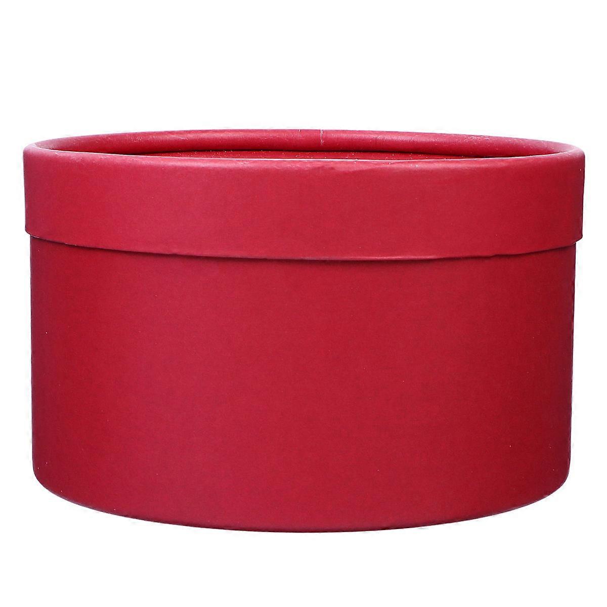 Small Candy Box Round present Boxes Christmas Party Favors Storage Container Red 18X18X10.5CM 1Set