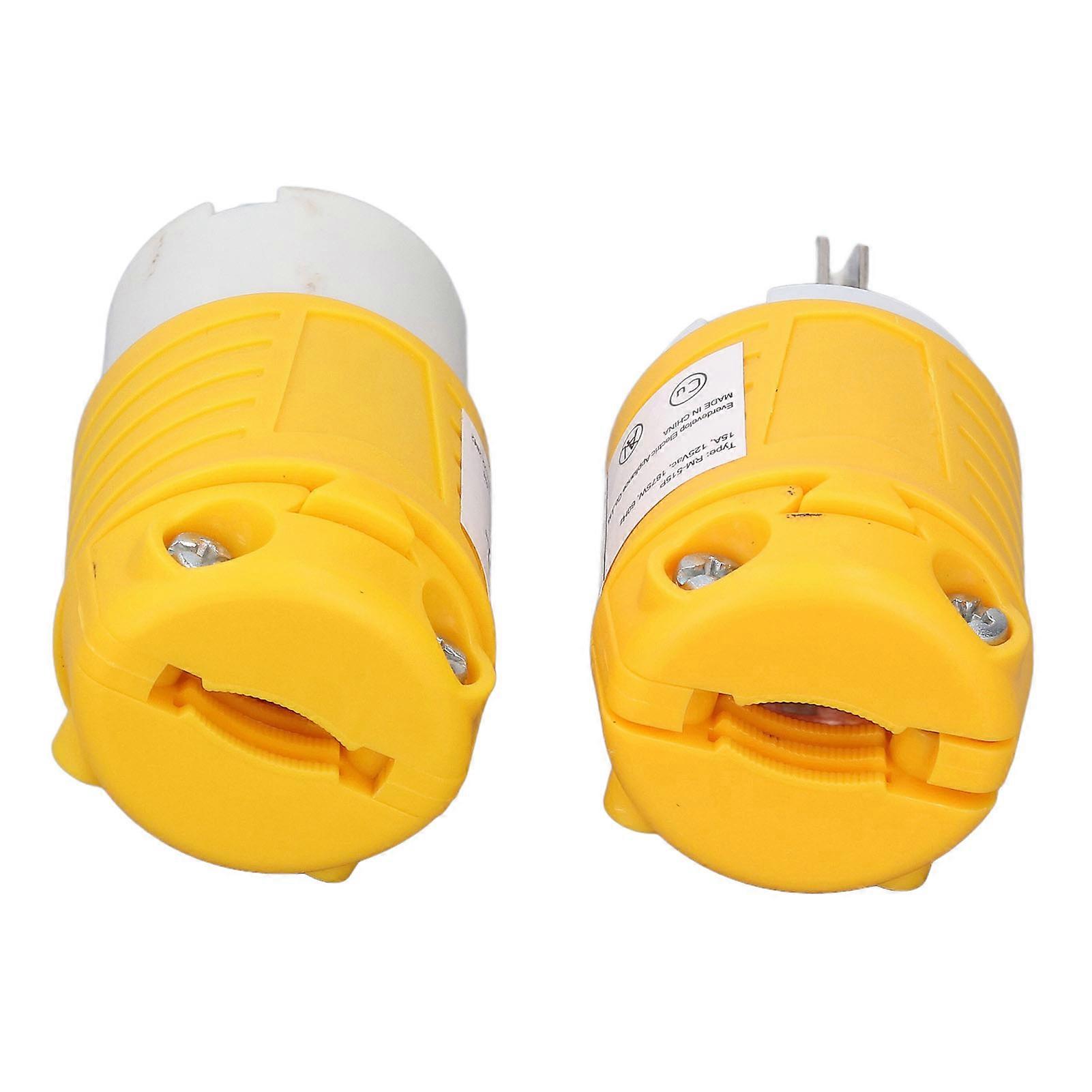 NEMA 5 15P Plug and NEMA 5 15R Socket Set Electrical Plug Connector Replacement for Camping Or RV Trips 15A 