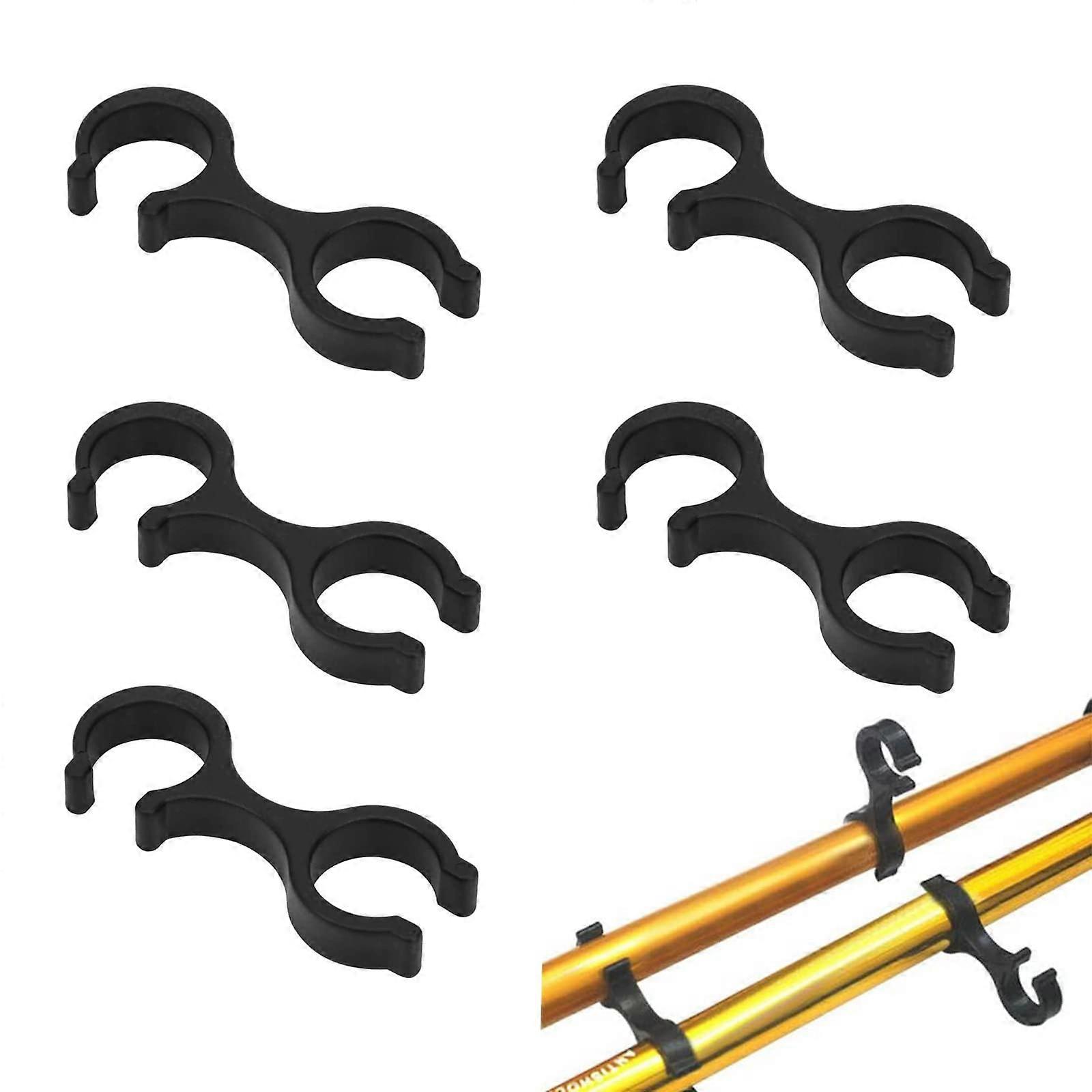 Hiking Pole Accessories Pack Of 20, Plastic Alpine Pole Clips, Trekking Pole Clamp, Black
