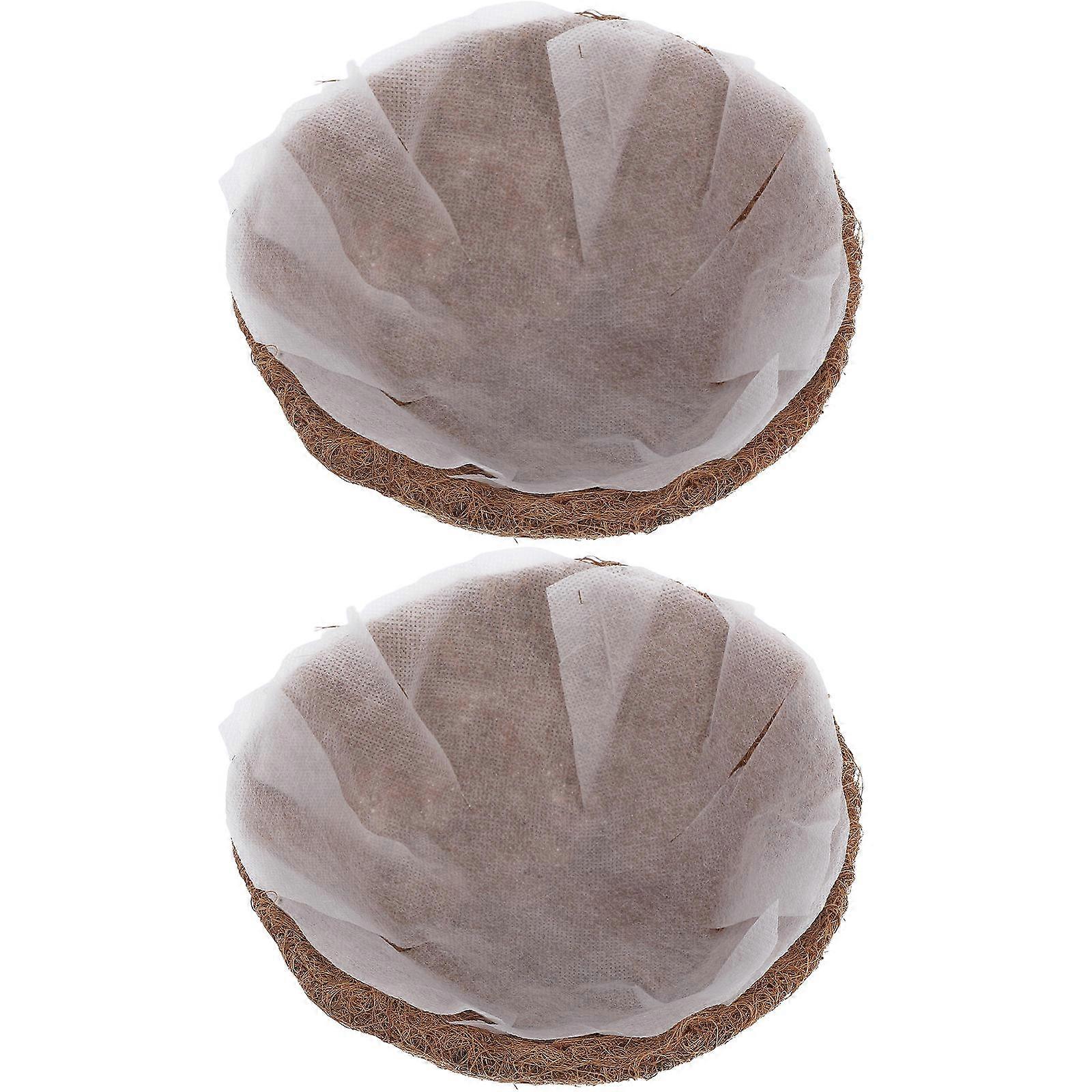 Coconut Planter Liners For Indoor And Outdoor Gardening Breathable And Easy To Clean 21X21X6Cm 2Sets