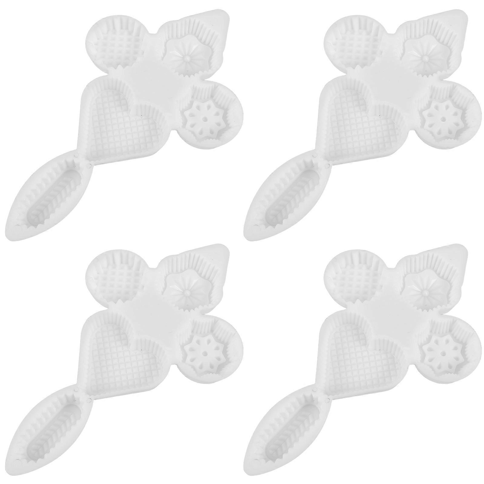 4pcs Moon Cake Molds with Handle   Manual Press Tool for Cantonese Pastries, Reusable & Sturdy Pastry Molds with Smooth, Easy to Clean Surface for