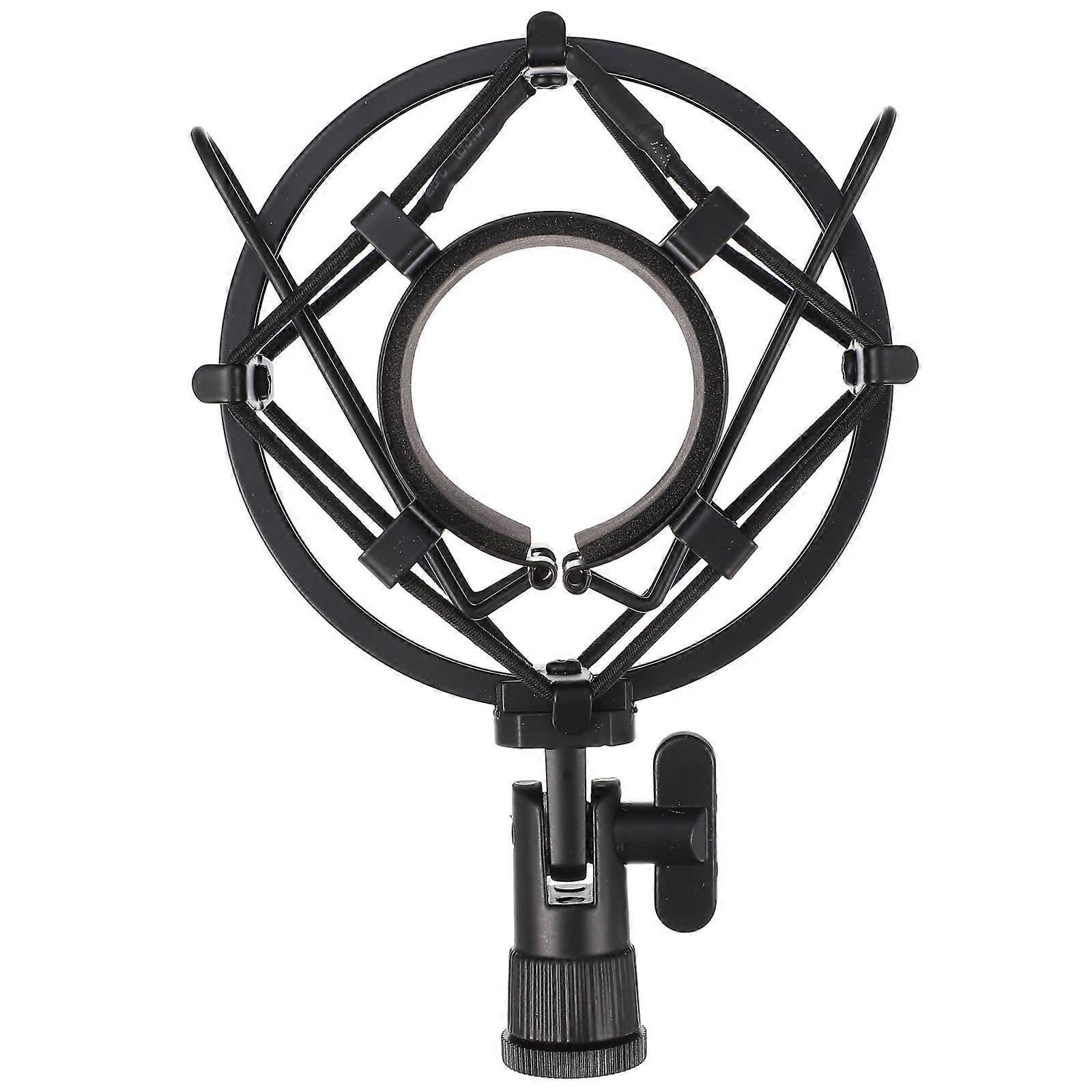 Microphone Shockproof Mount Stand for Condenser Mics – Durable Metal Design with Inner Pad for Stable Fixation and Vibration Protection