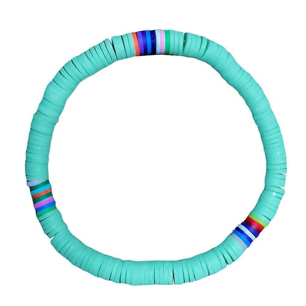 سوار بوهيمي ملون حبل يد من الطين البوليمر الحلو للزوجين أزرق دائري مقاوم للماء 1 حزمة