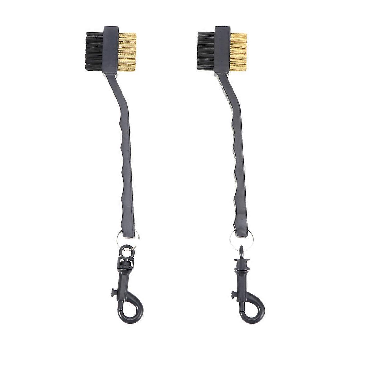 Golf Groove Cleaner Brush Dual Sided Tool 18x4 Cm Black Durable For Avid Golfer 2Pcs