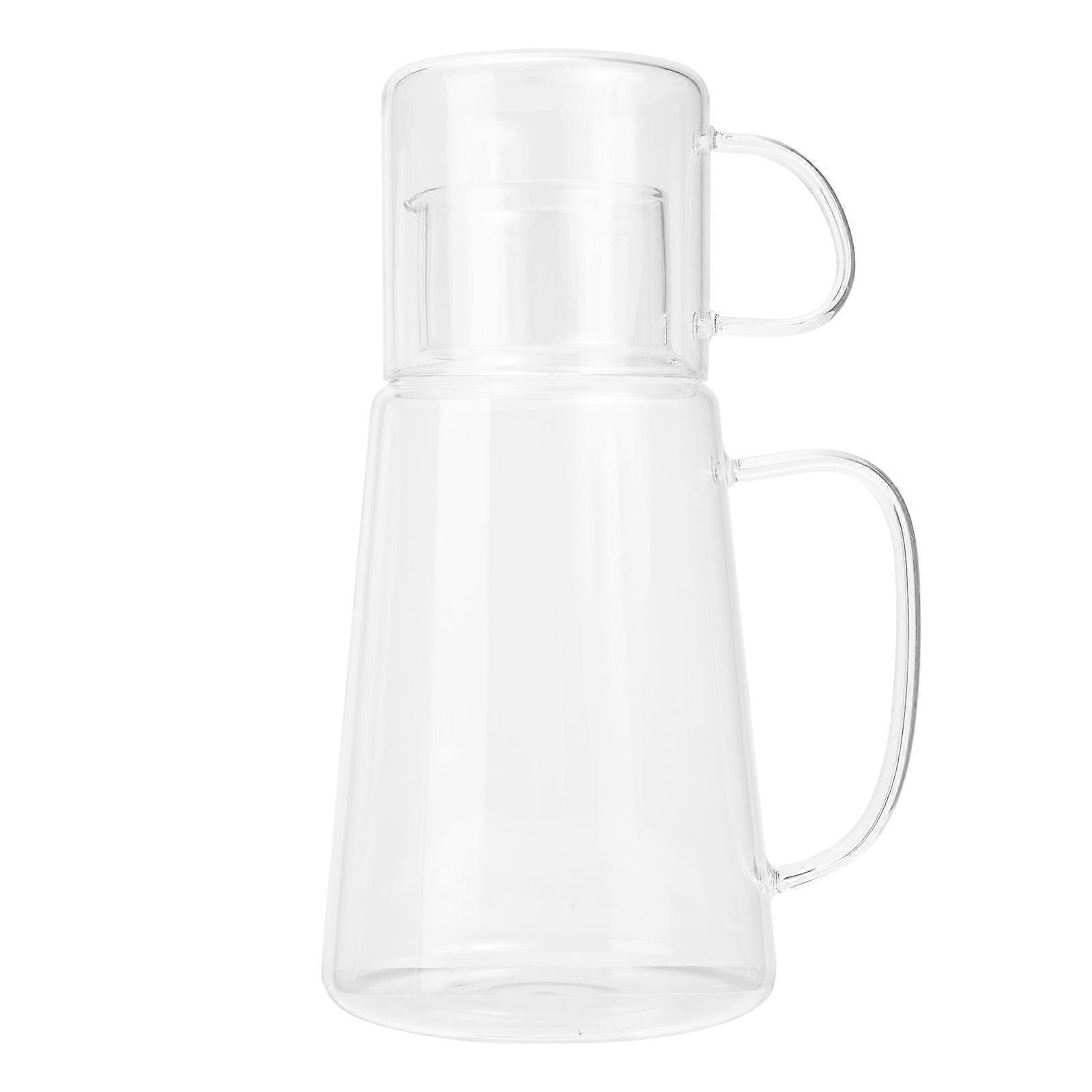 Borosilicate Glass Water Jug With Lid For Living Room Transparent 9.04x4.72x4.72in Liquid Containment 1 Set