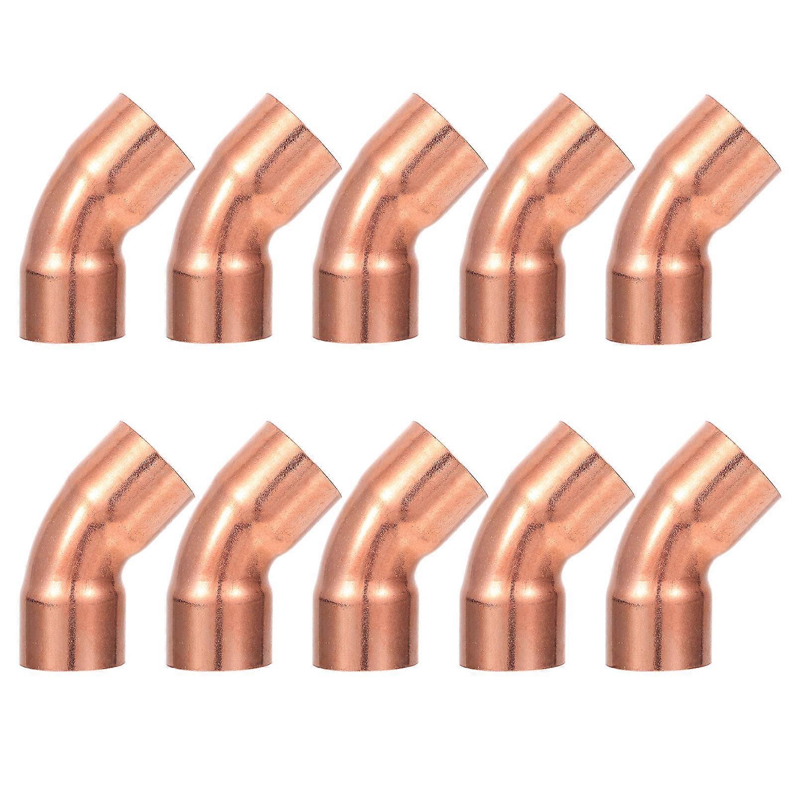 10pcs Elbow Copper Fitting Connector for Air Conditioning, Refrigeration and Plumbing Systems – High Gloss Corrosion Resistant Copper
