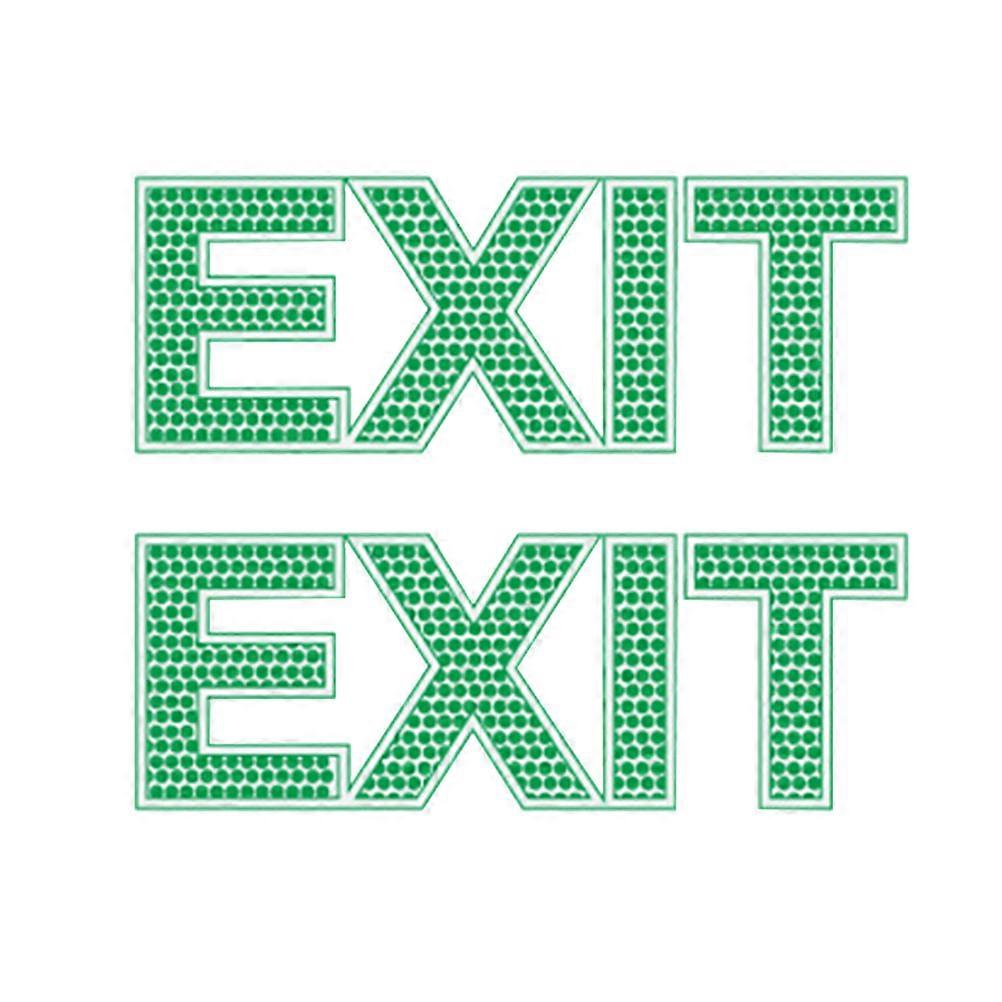 EXIT Porte Signe Sécurité Design Autocollant Mural Autocollant Pour Situations D’urgence 19X65cm PVC Vert 2Pcs