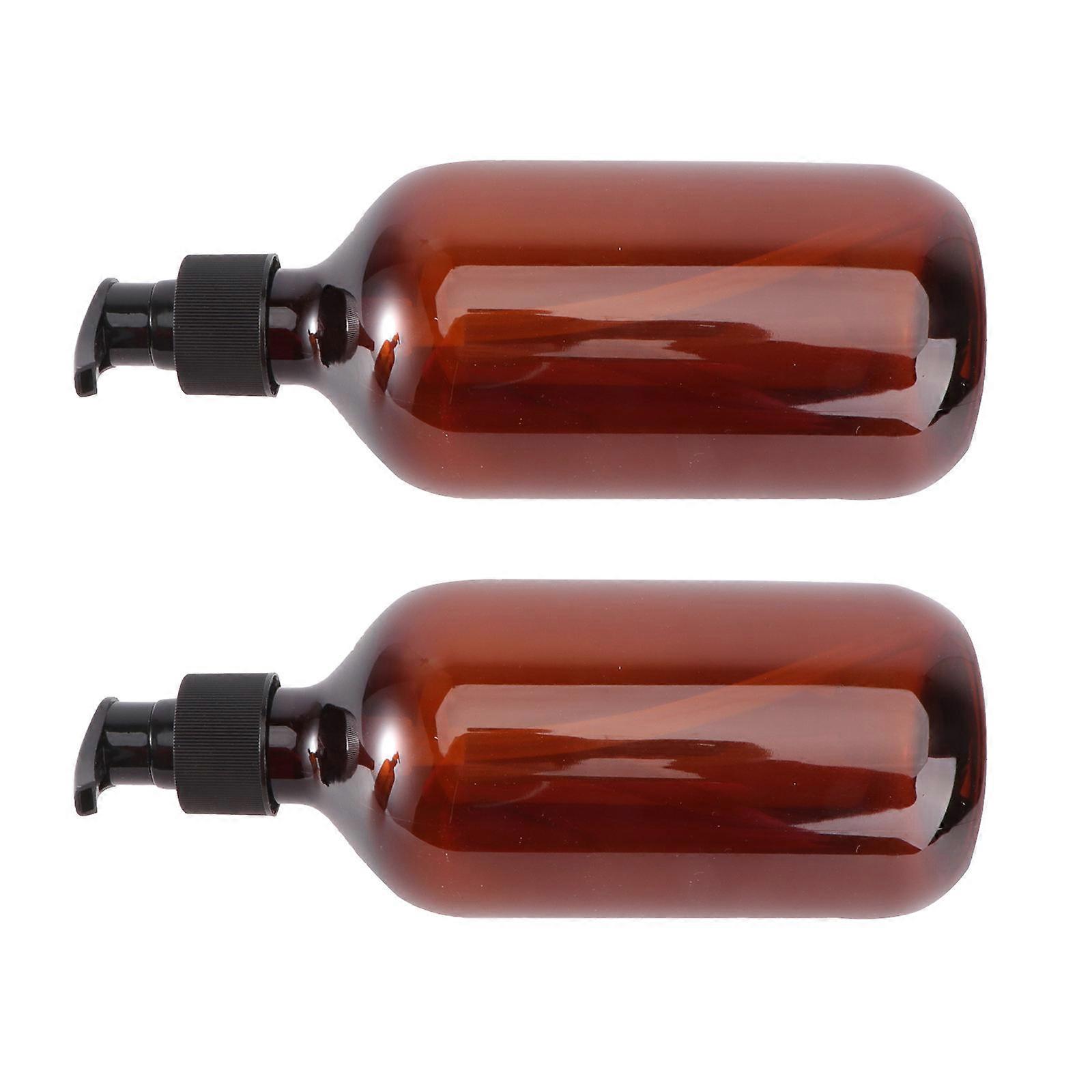 Reusable Pump Bottle Shampoo Bottles Kitchen Leak-Proof Industrial Plastic 2Pcs 500ml