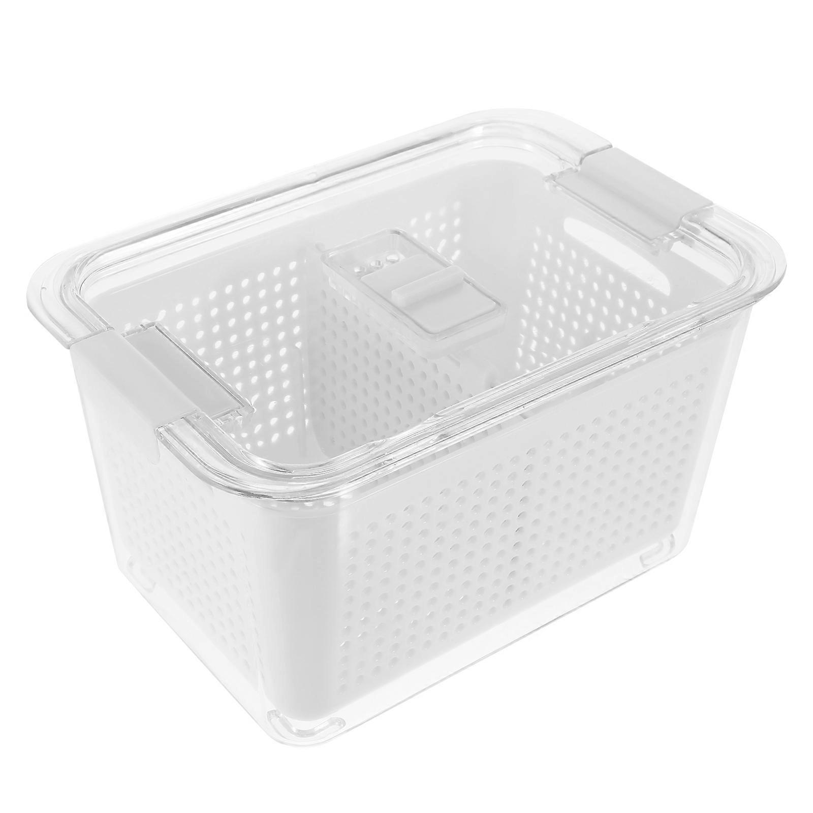 Airtight Lids Fridge Box Refrigerator Sealed Storage Multi-Compartment Design For Kitchen Use 20x13.5x11.5cm 1Pack