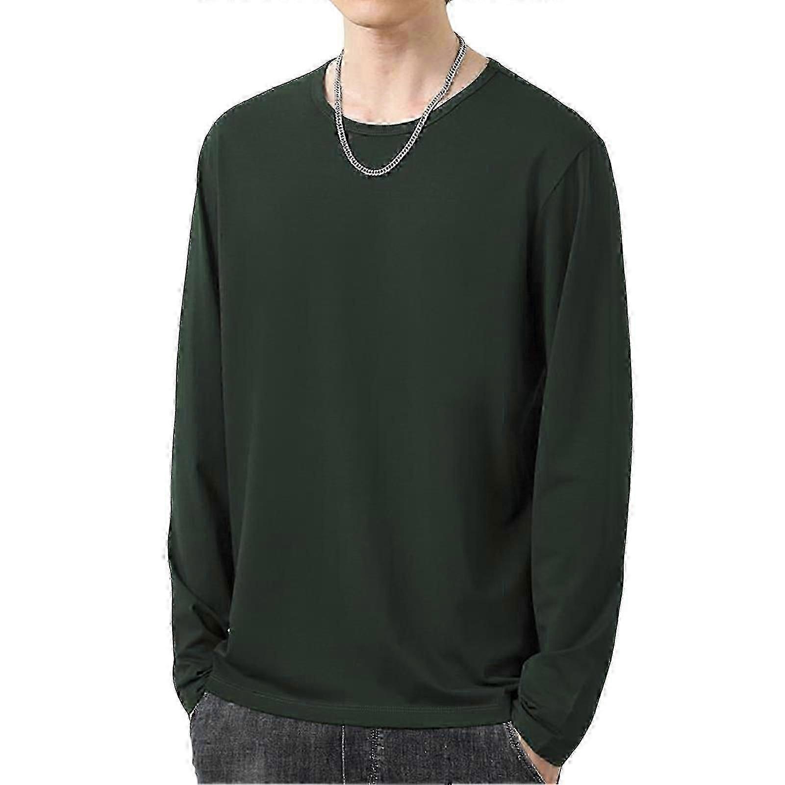 يا الرقبة الأكمام الطويلة الرجال تي شيرت الخريف القاع أعلى البلوز المحملات الملابس اليومية